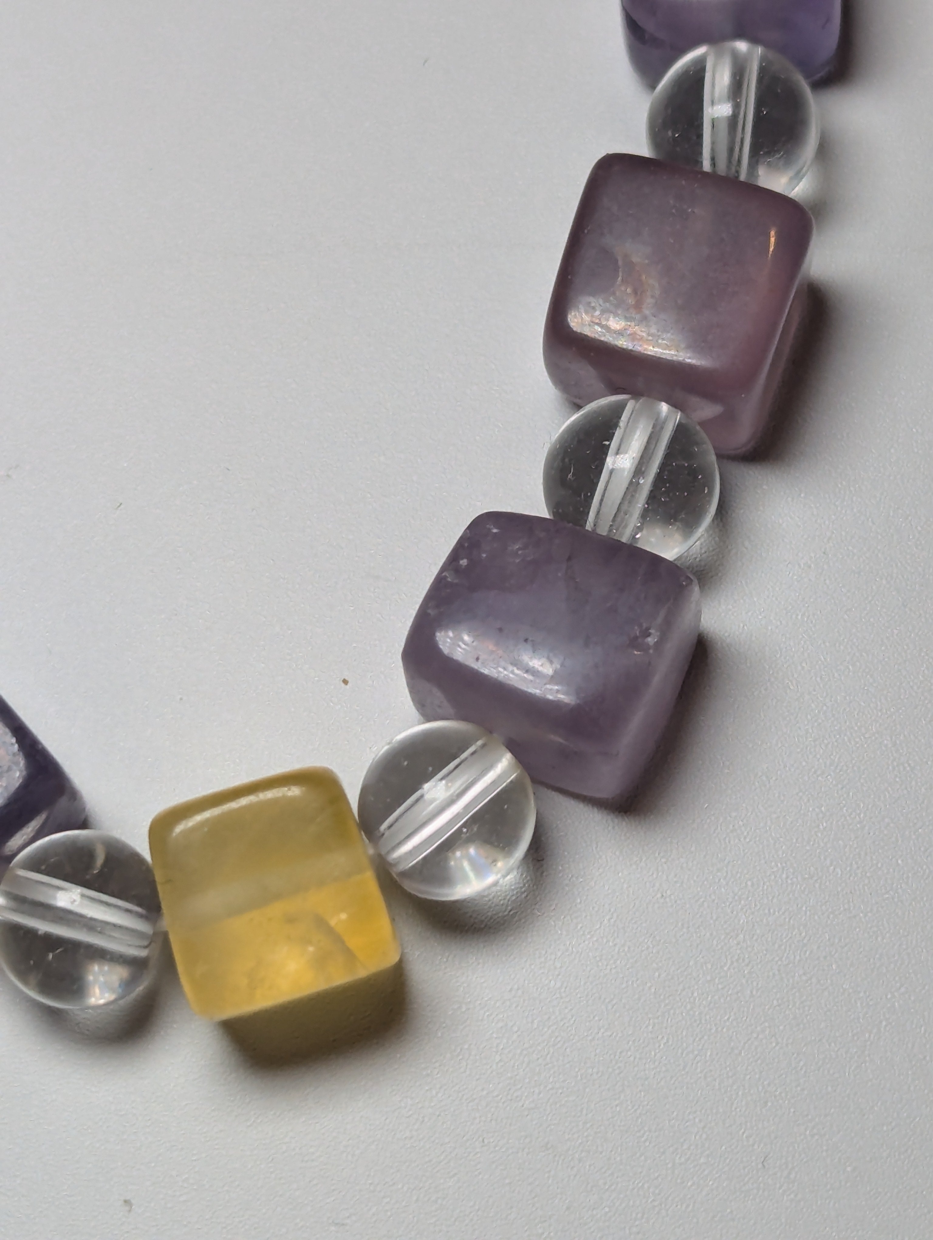 Flourite crystal cube bracelet