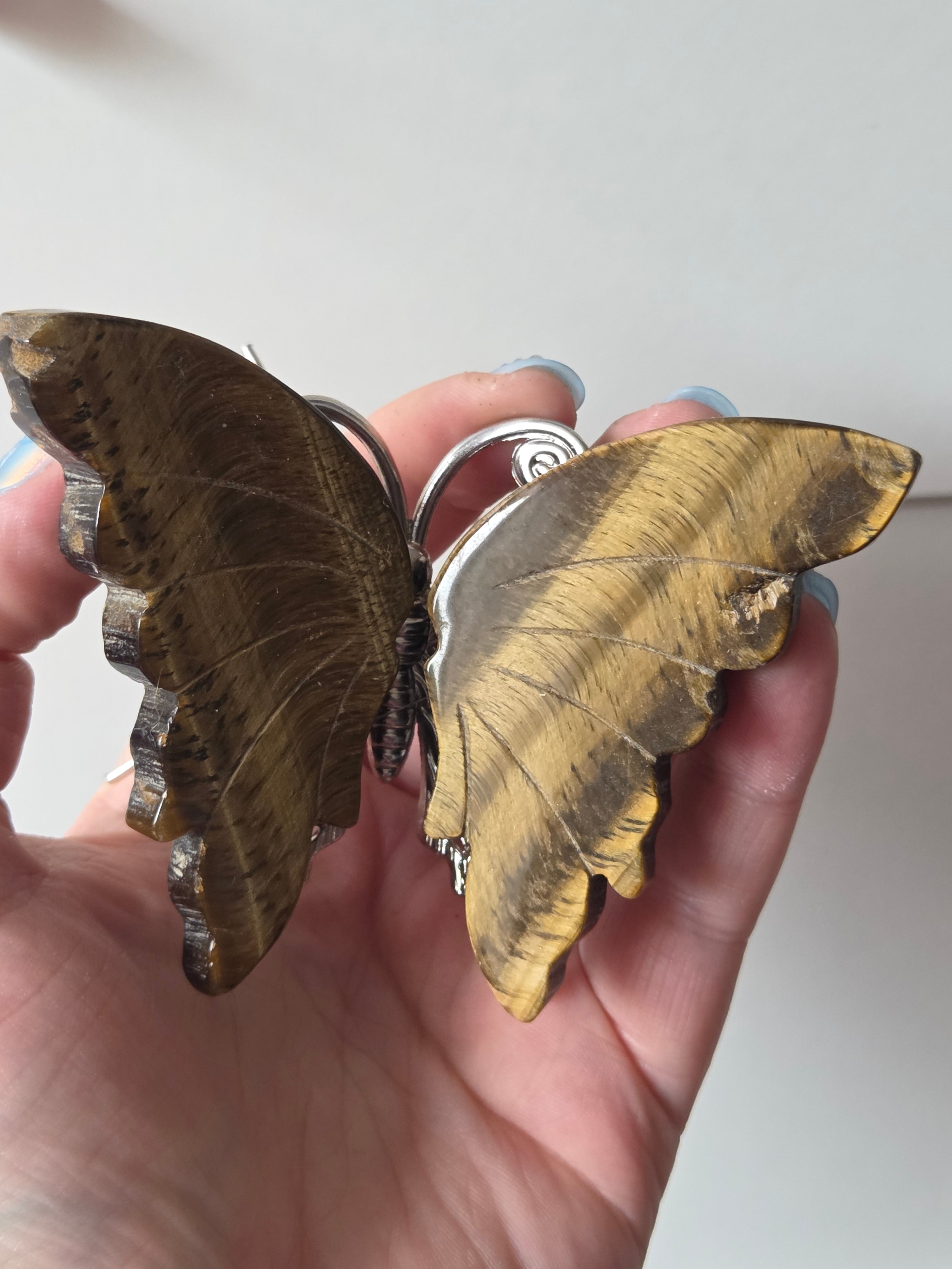 Tigers eye crystal butterfly carving