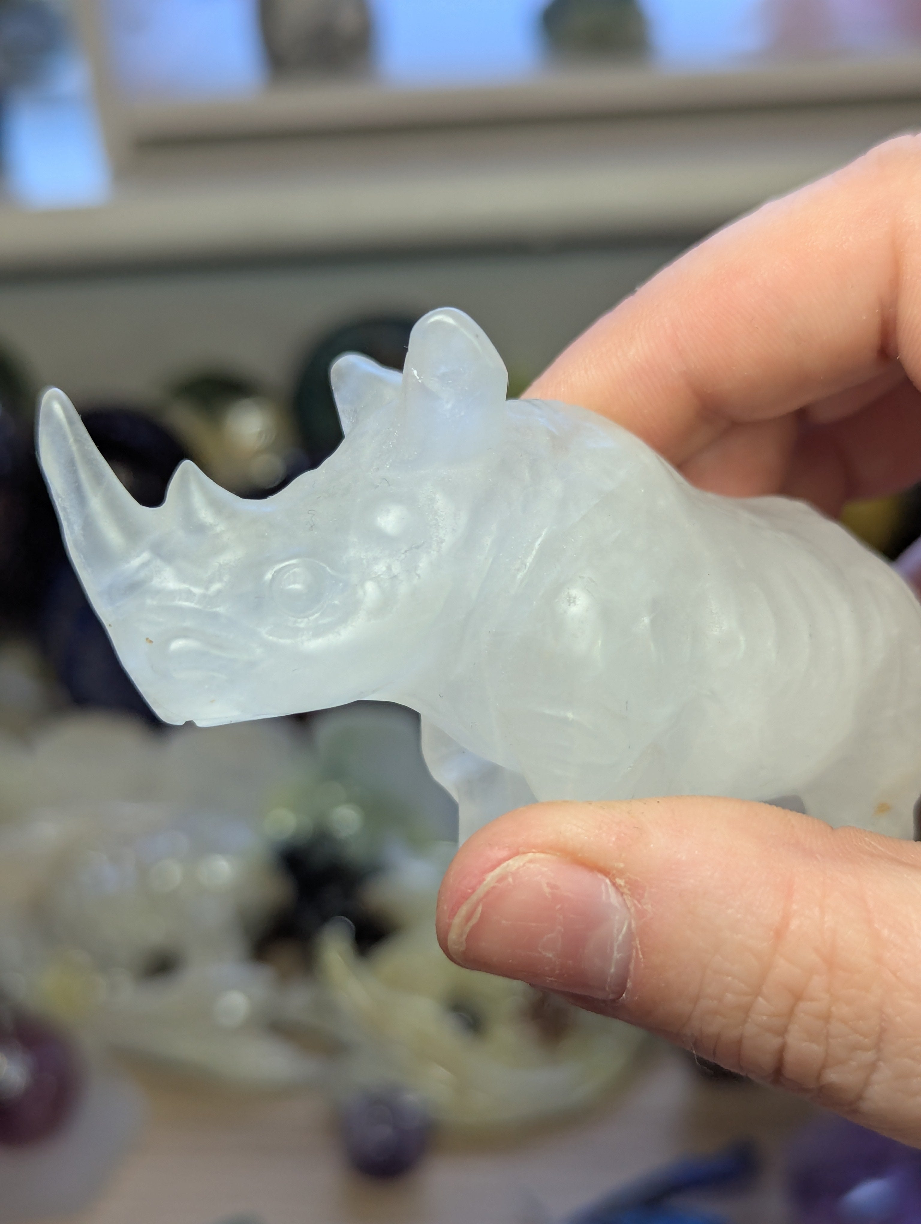 Rhyno crystal carving