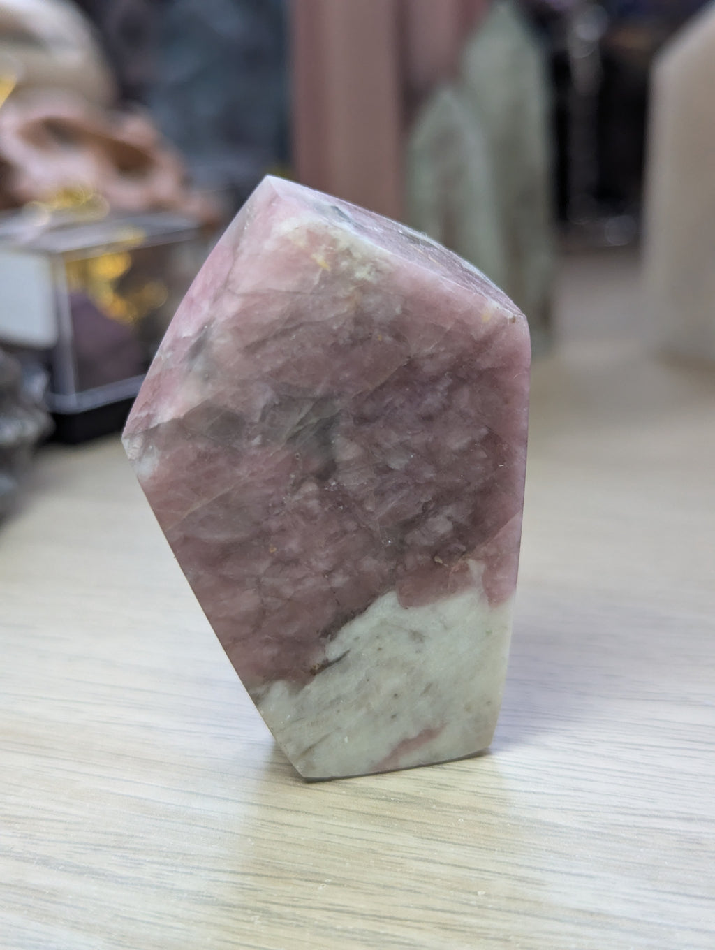 Pink tourmaline crystal freeform