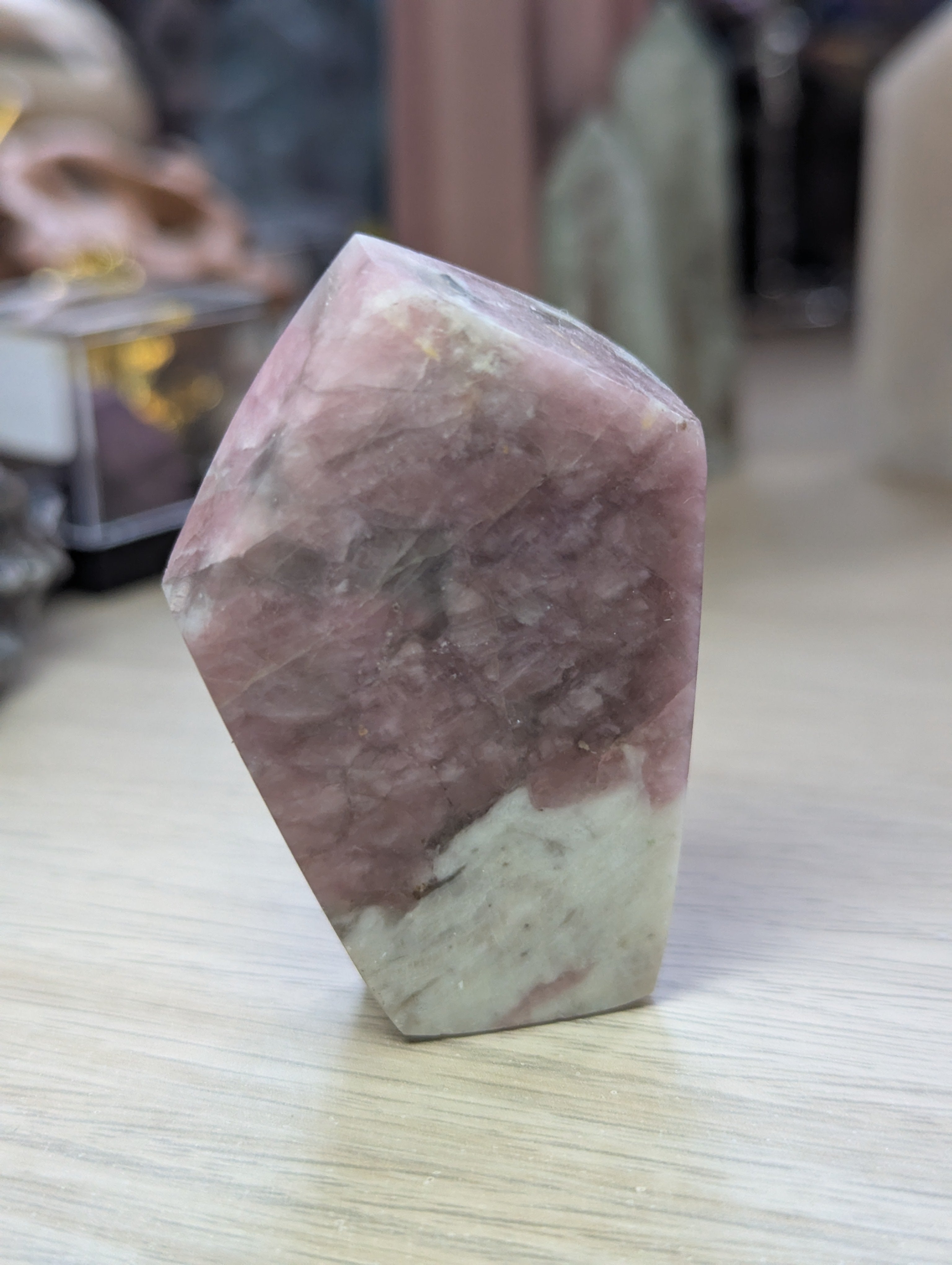 Pink tourmaline crystal freeform