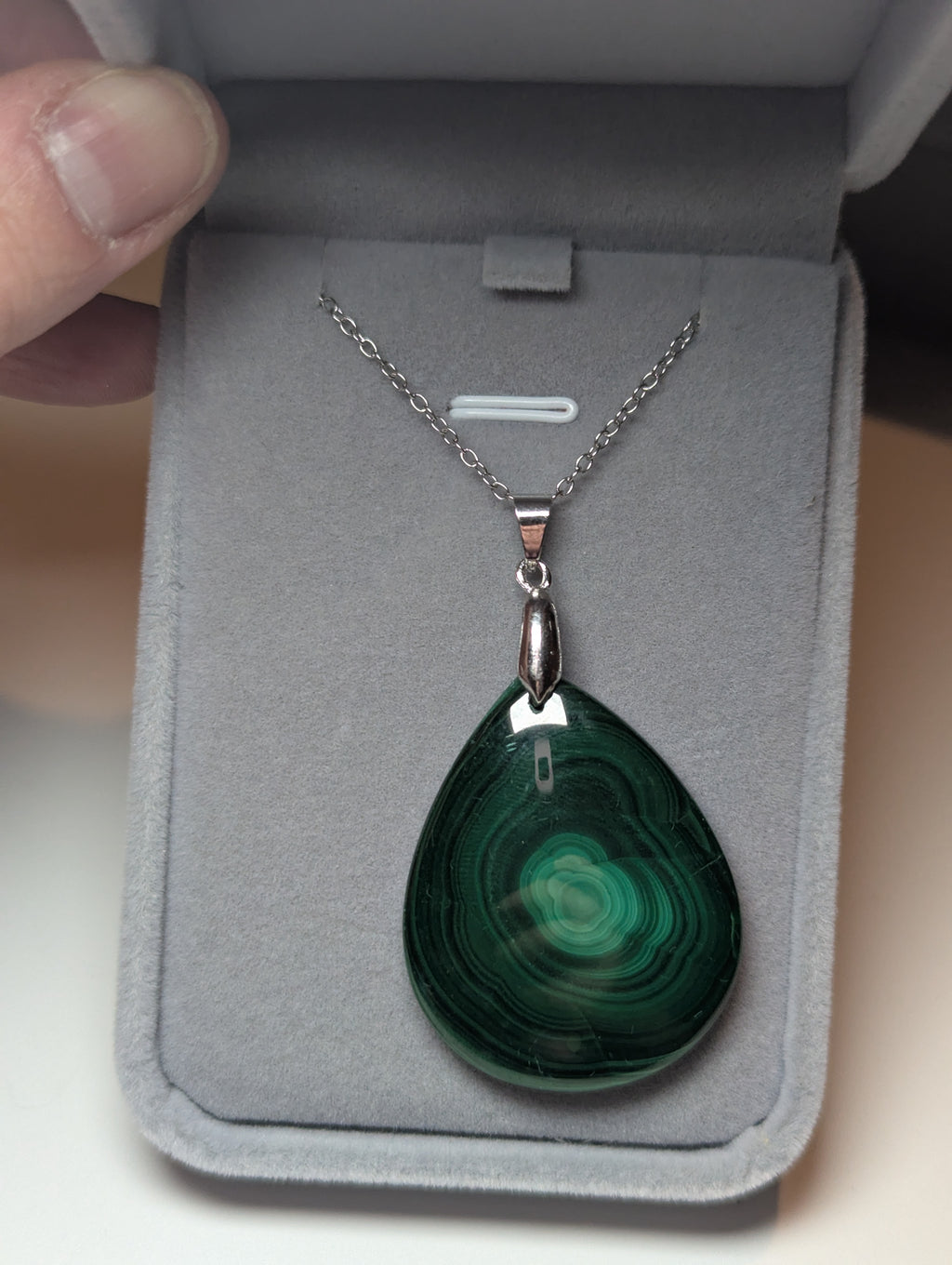 Malicite crystal teardrop handmade necklace