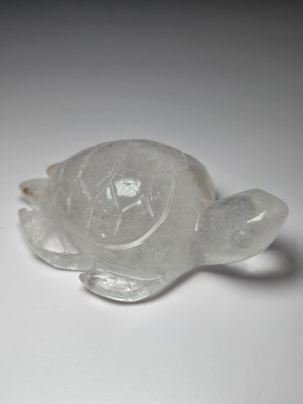 Clear quartz crystal Turtle carving