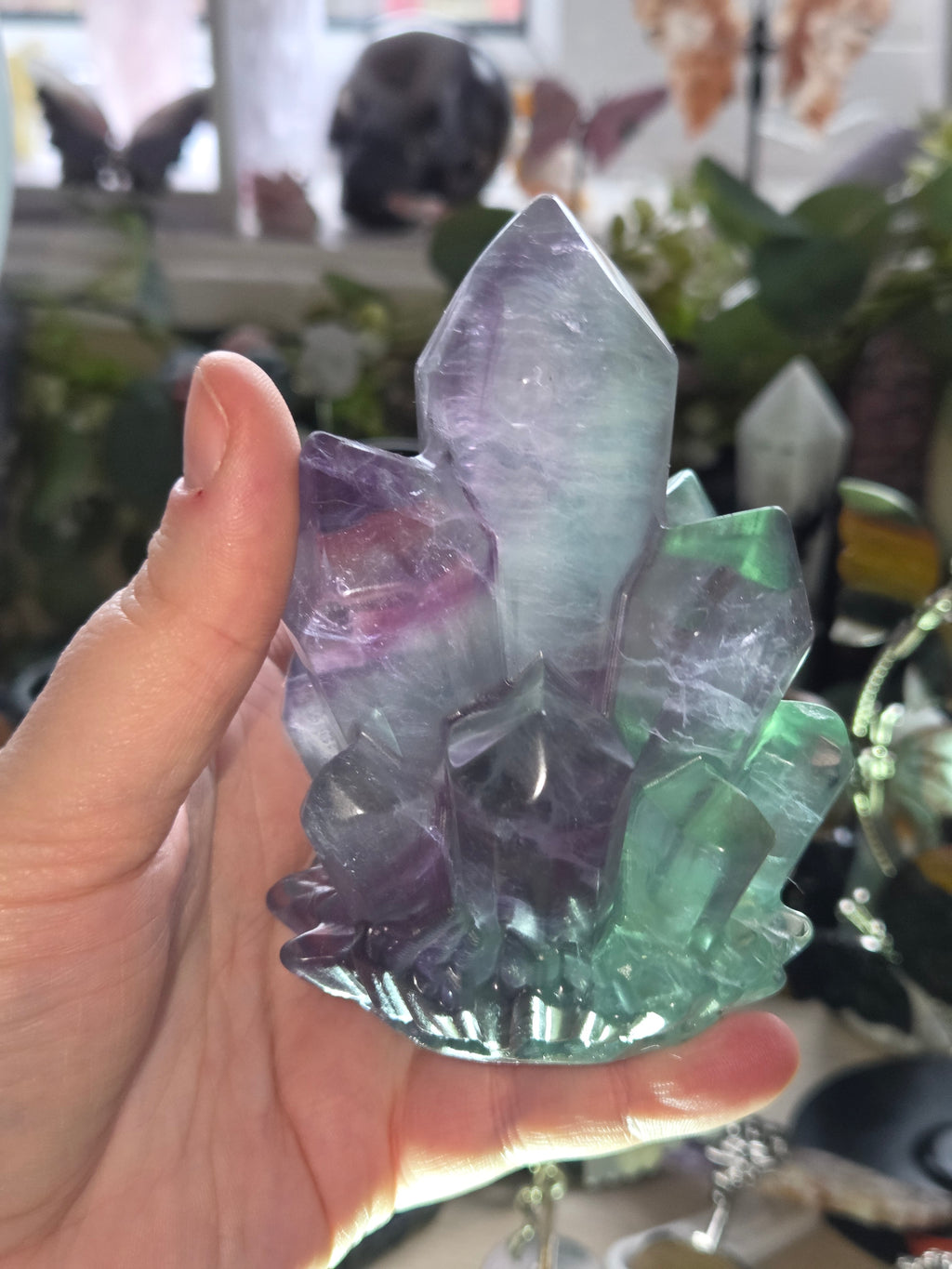 Large Flourite tower cluster -light stand sold separately