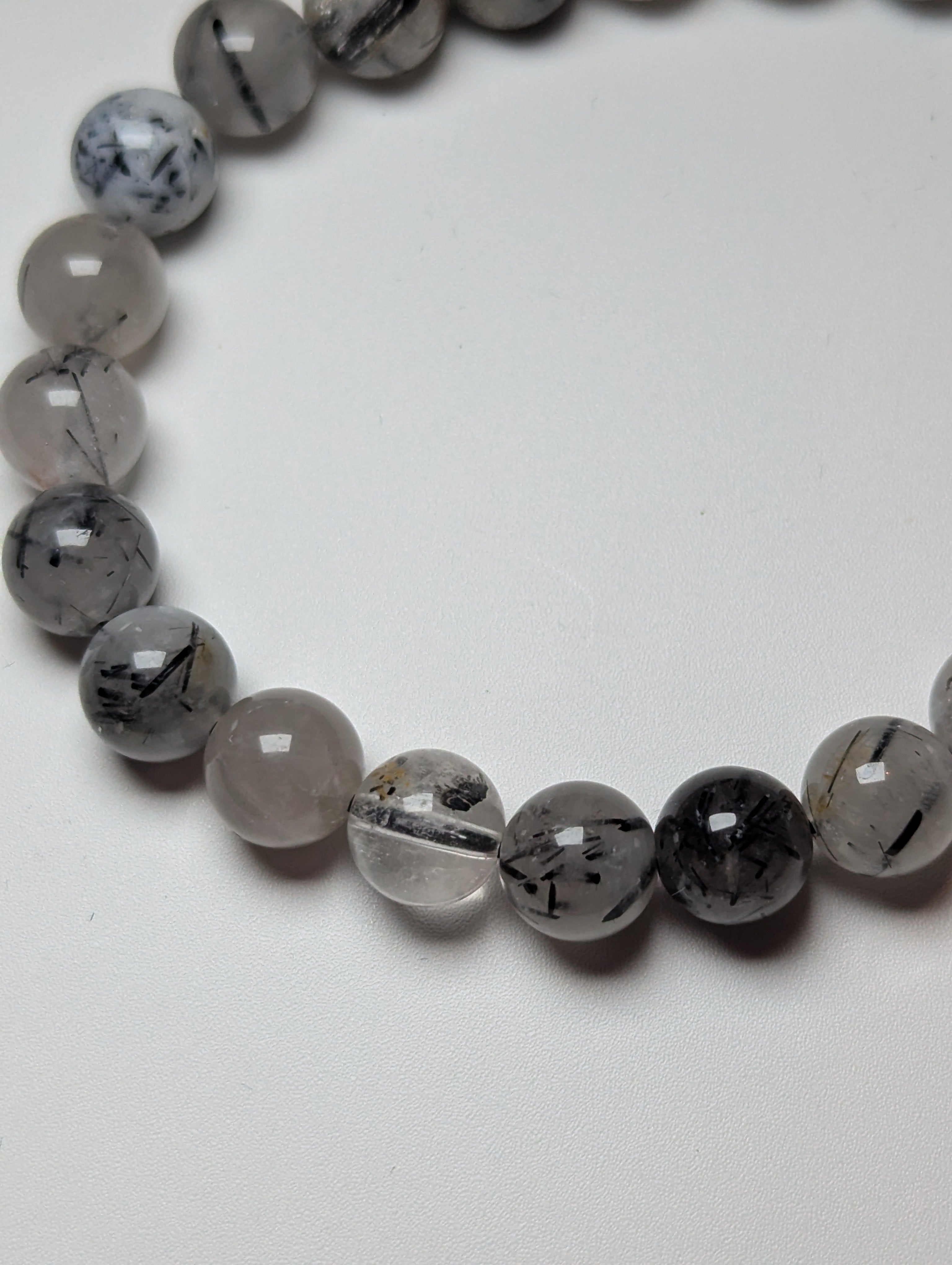 Black rutile crystal bracelet