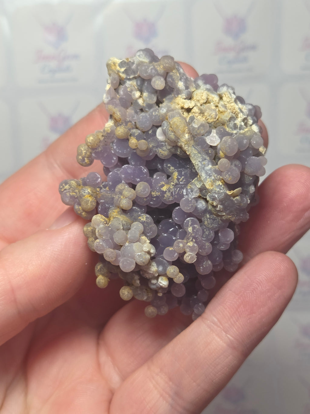 Beautiful rare grape agate specimen with box