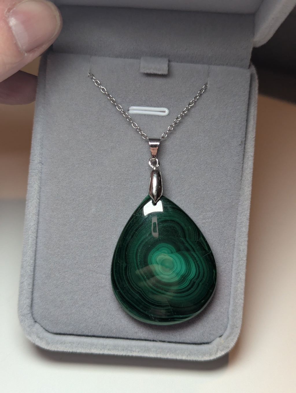 Malicite crystal teardrop handmade necklace