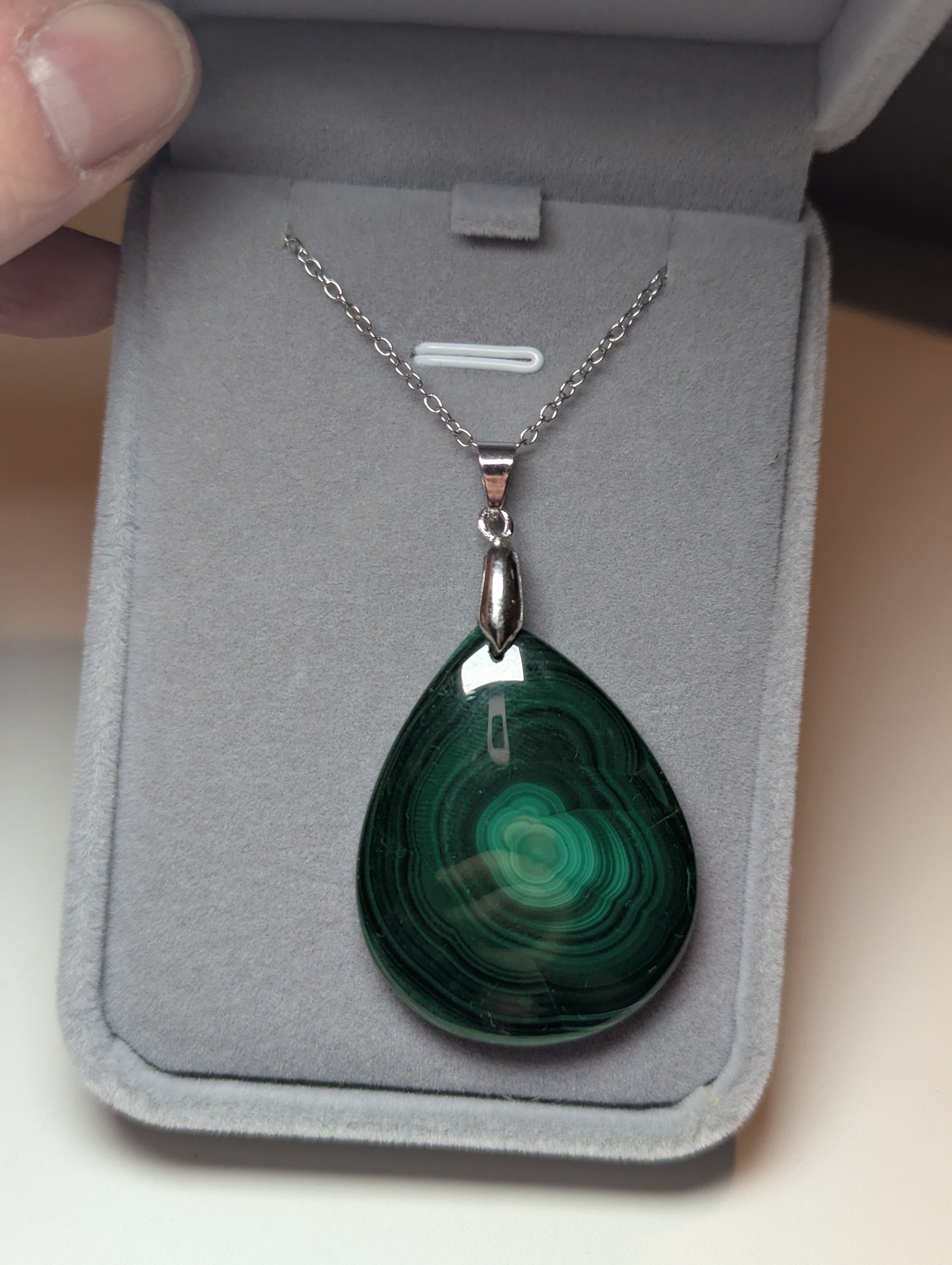 Malicite crystal teardrop handmade necklace