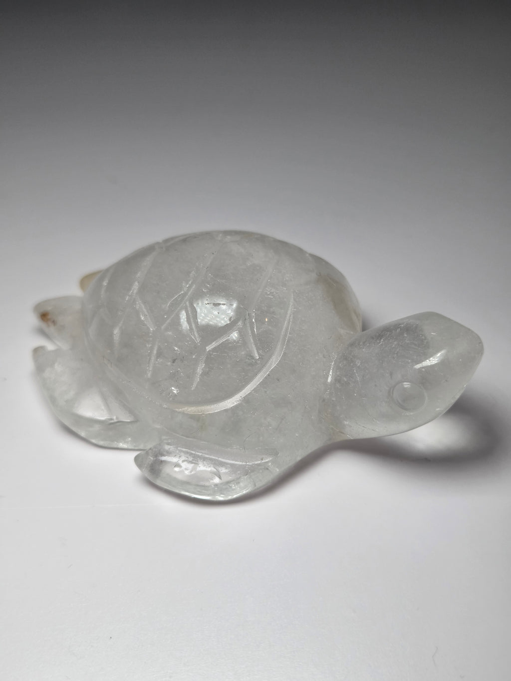 Clear quartz crystal Turtle carving