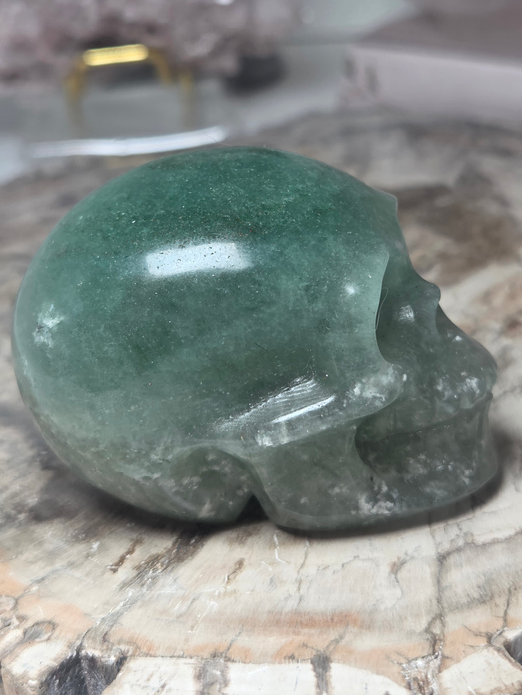 Green Aventurine crystal skull