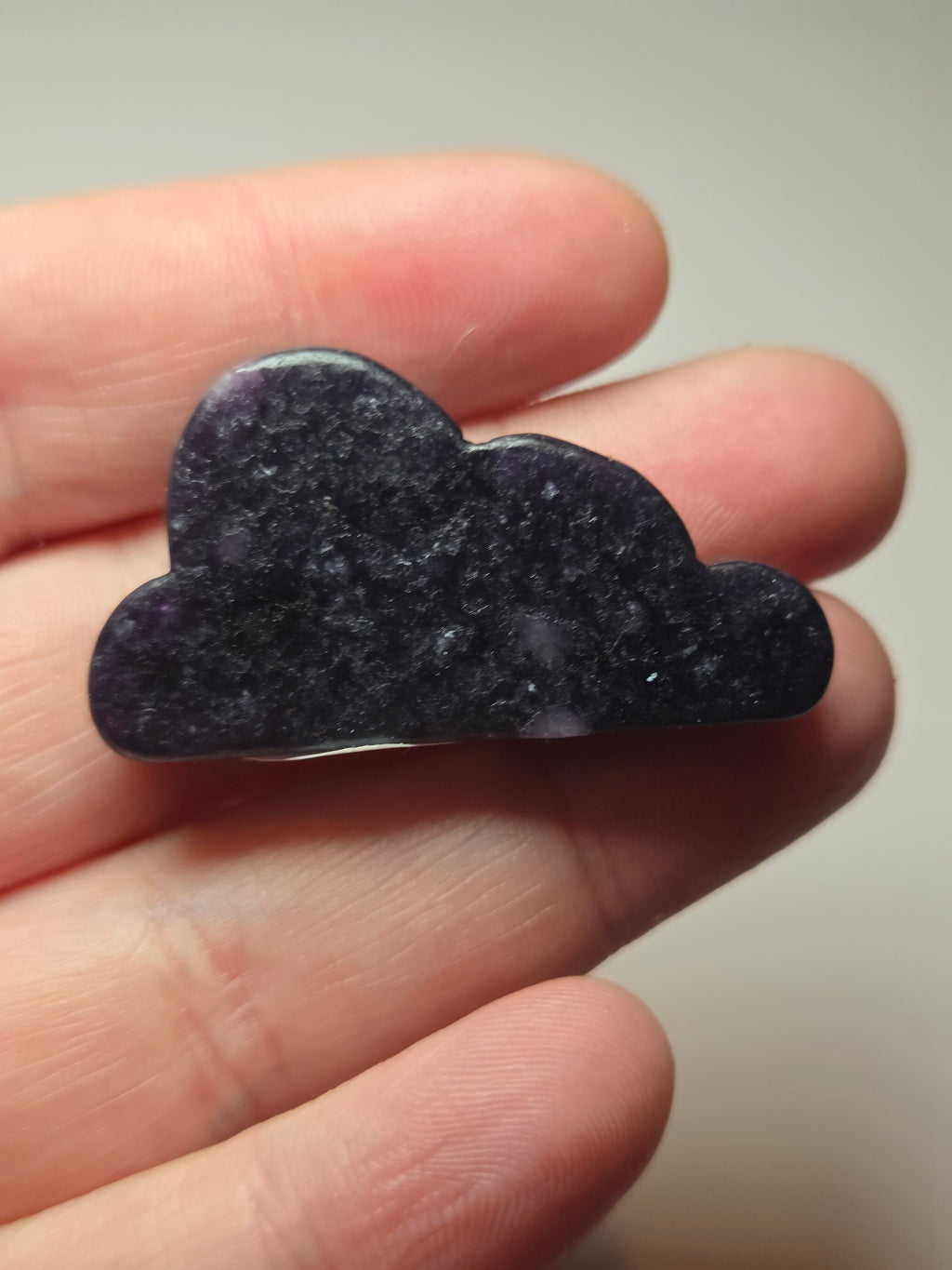 Lepidolite crystal cloud carving