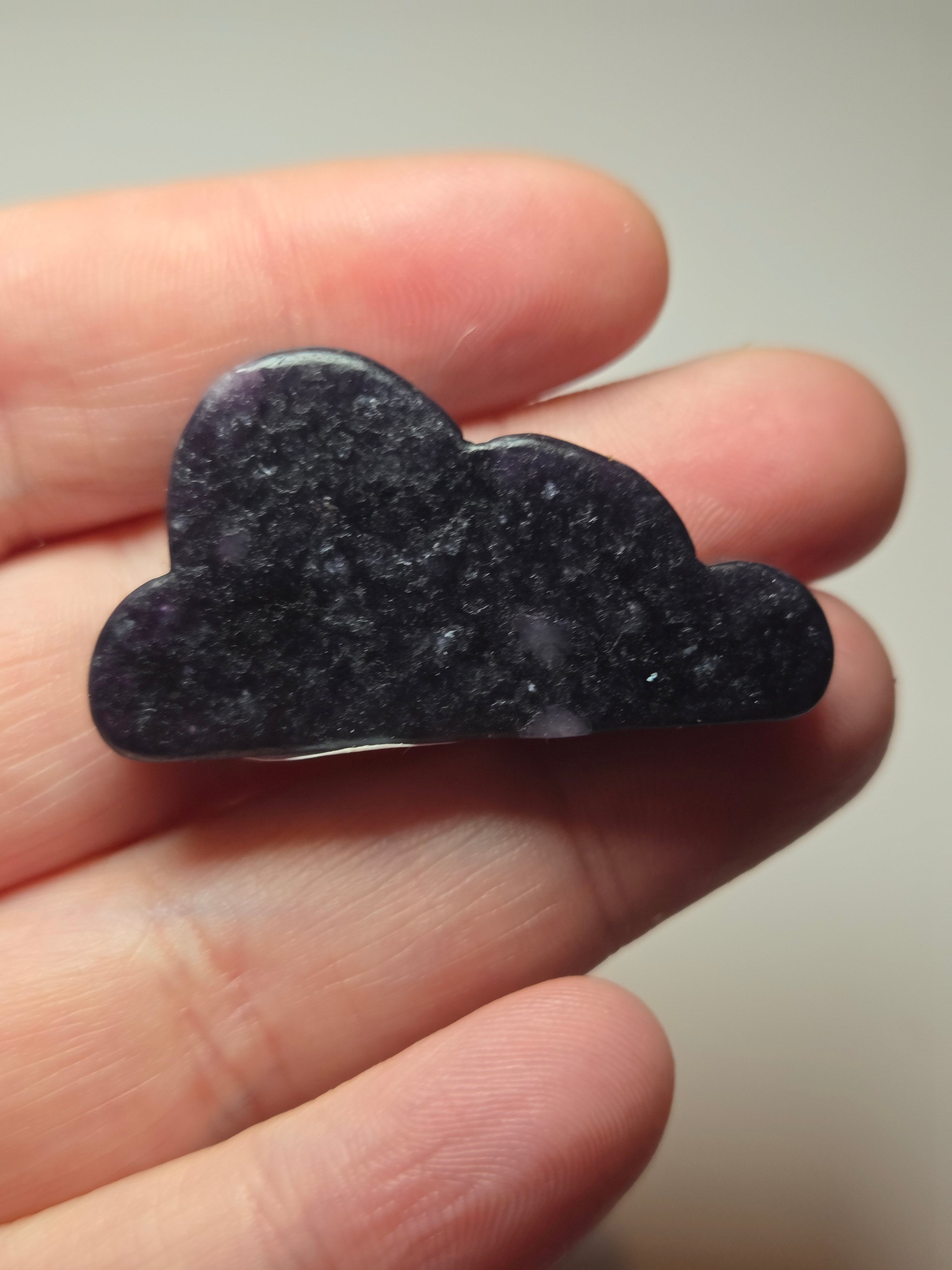 Lepidolite crystal cloud carving