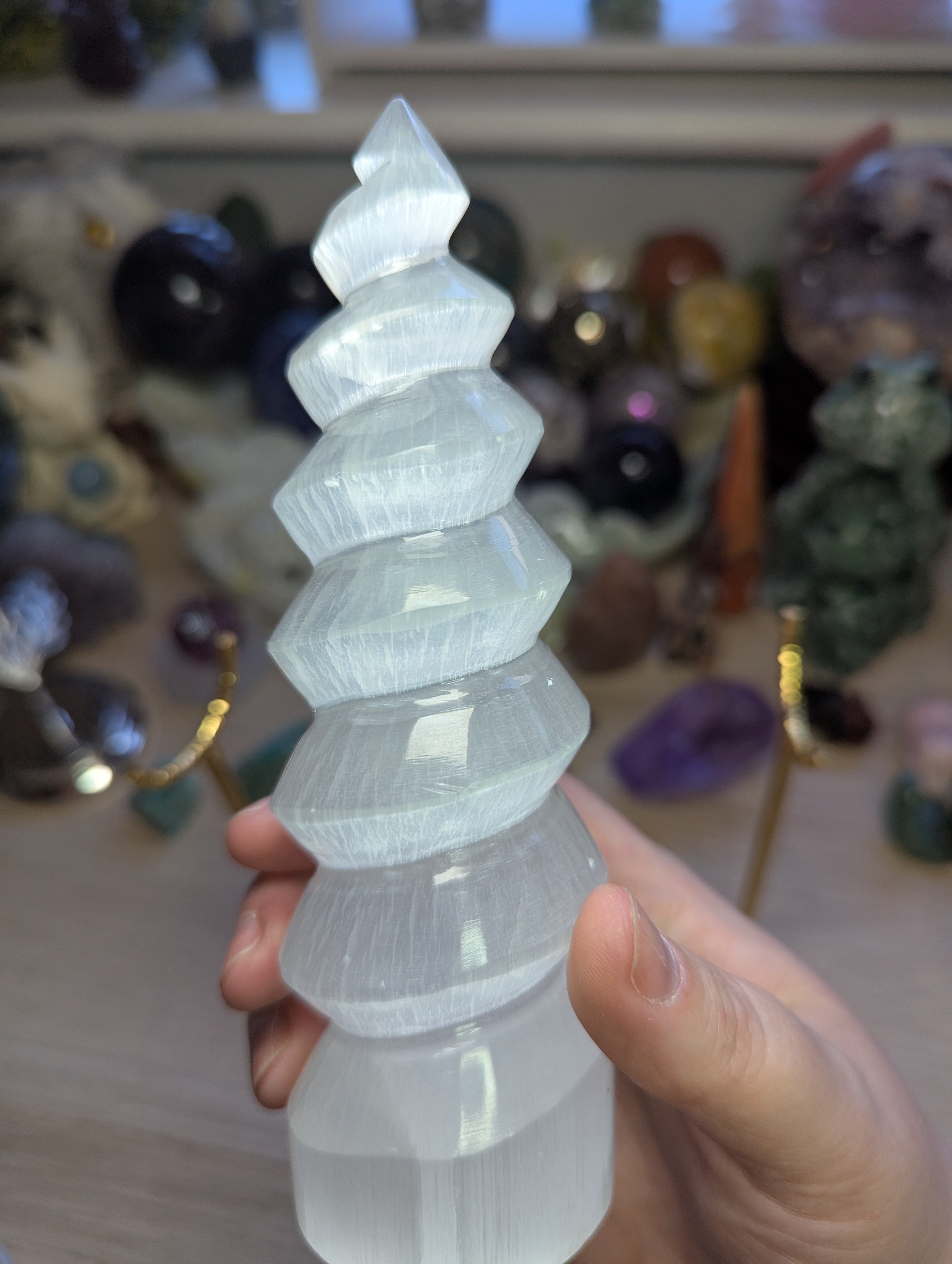 Selenite crystal flame