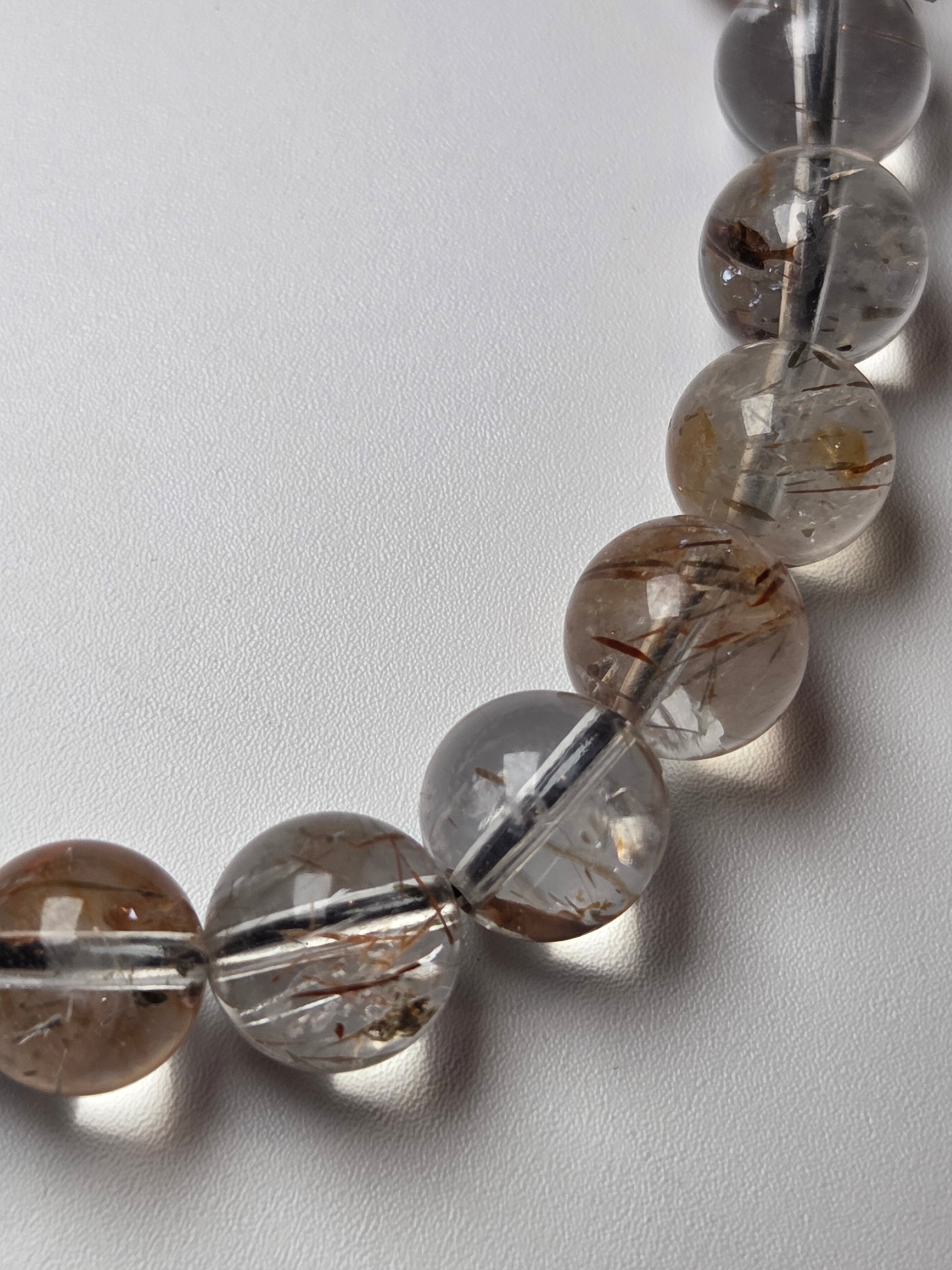 Copper rutile crystal bracelet