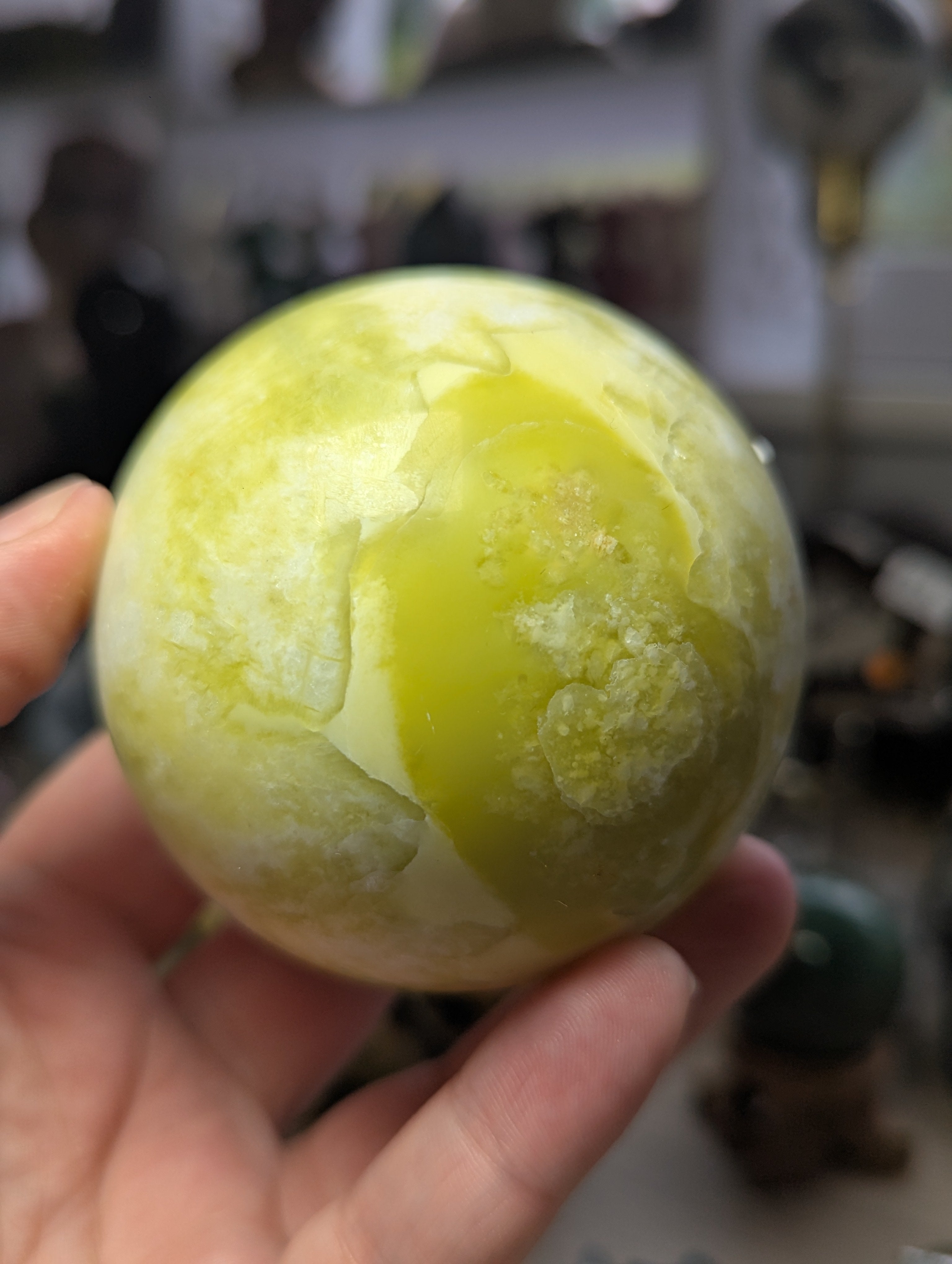 Lemon jade crystal sphere 6.6cm