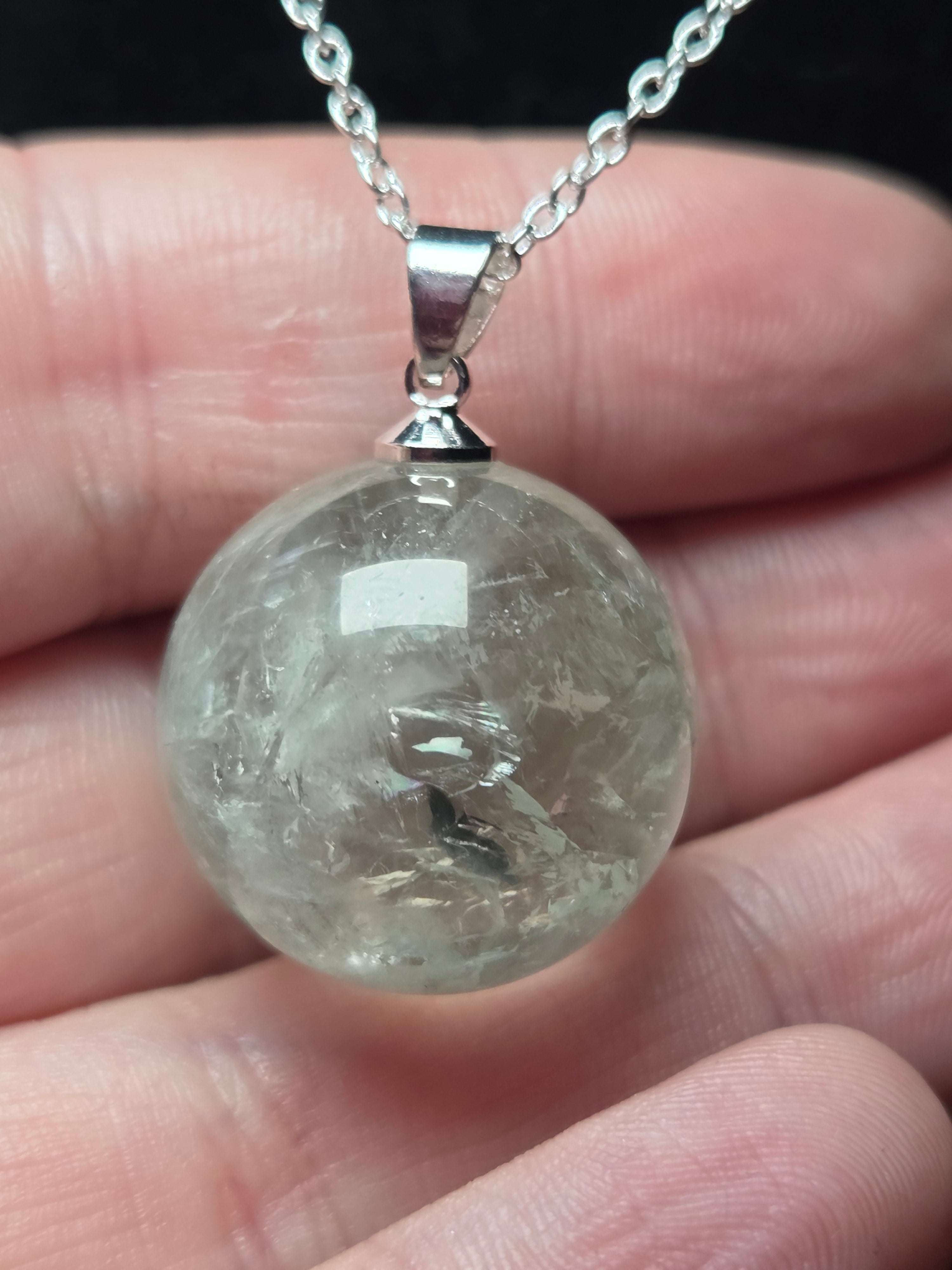 S925 Crystal  sphere necklace