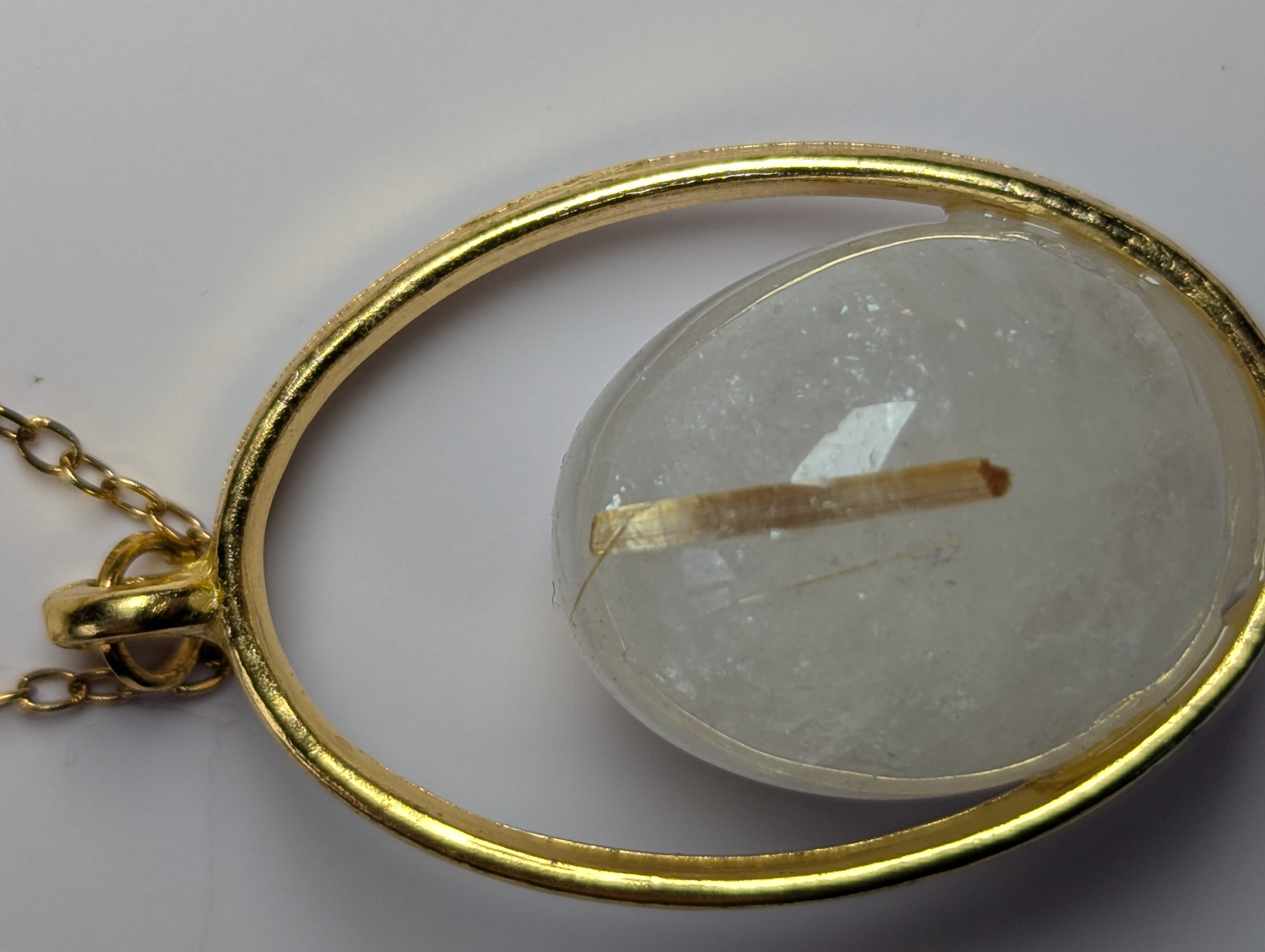 High quality crystal golden rutile crystal necklace