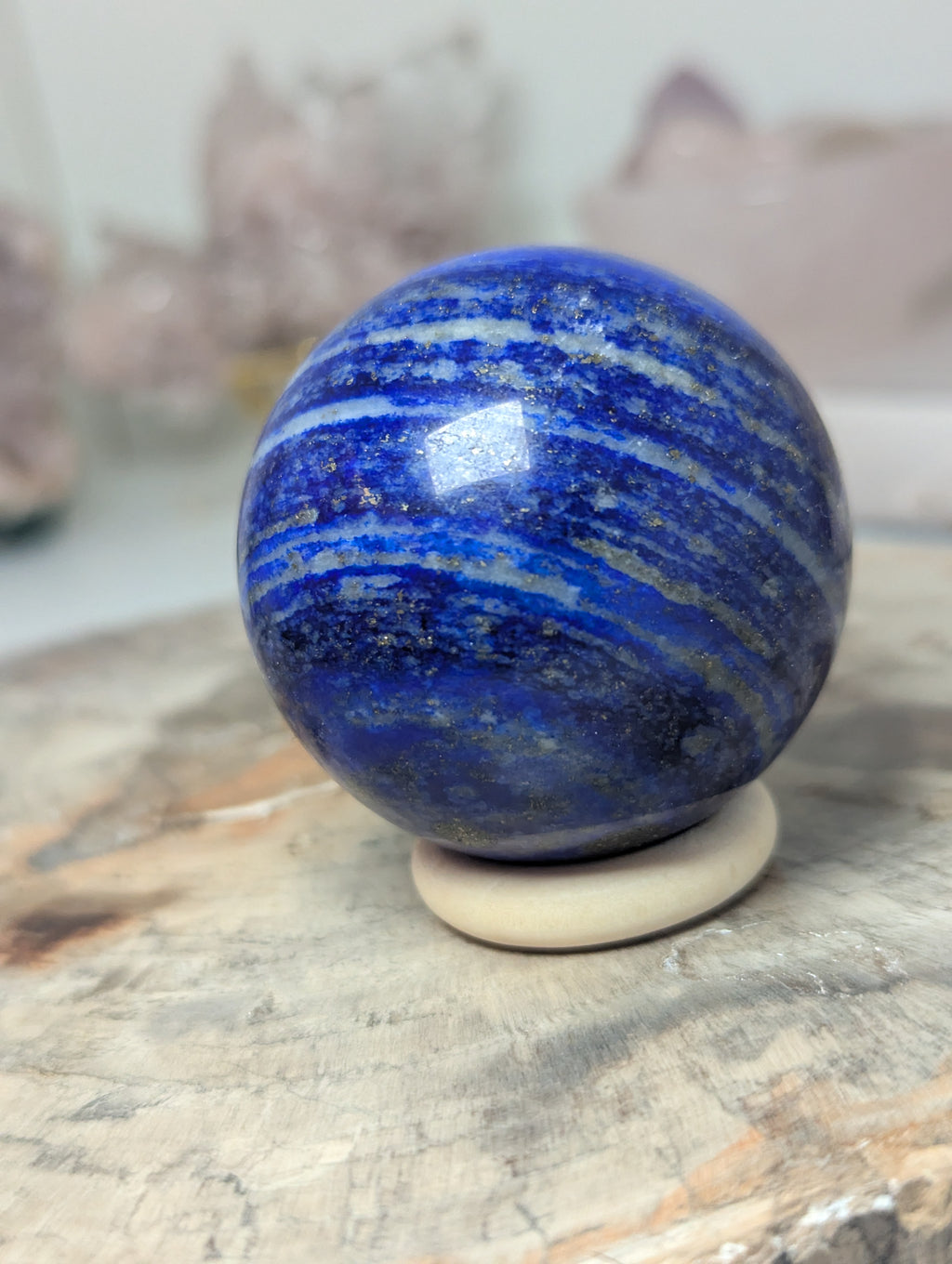 Lapis lazuli crystal sphere
