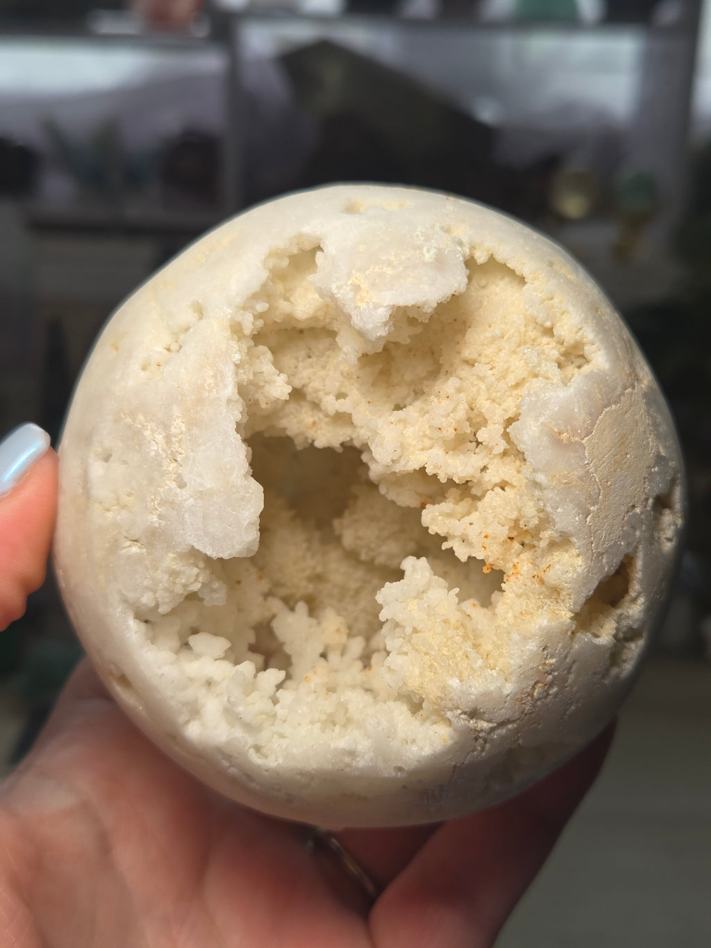10cm raw quartz crystal sphere