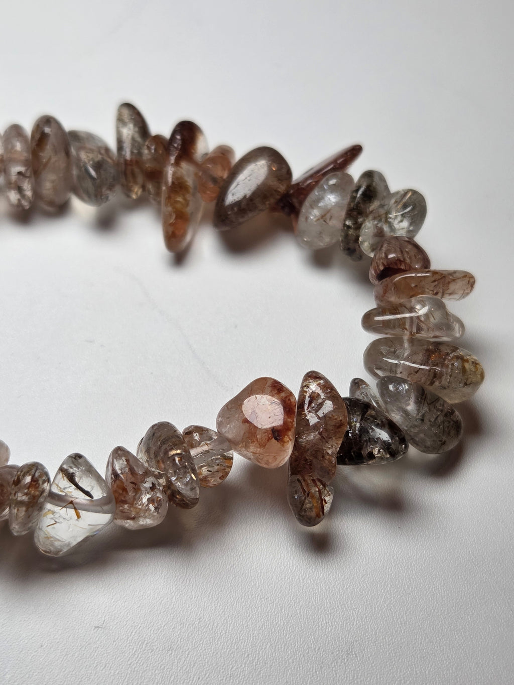 Copper rutile crystal bracelet