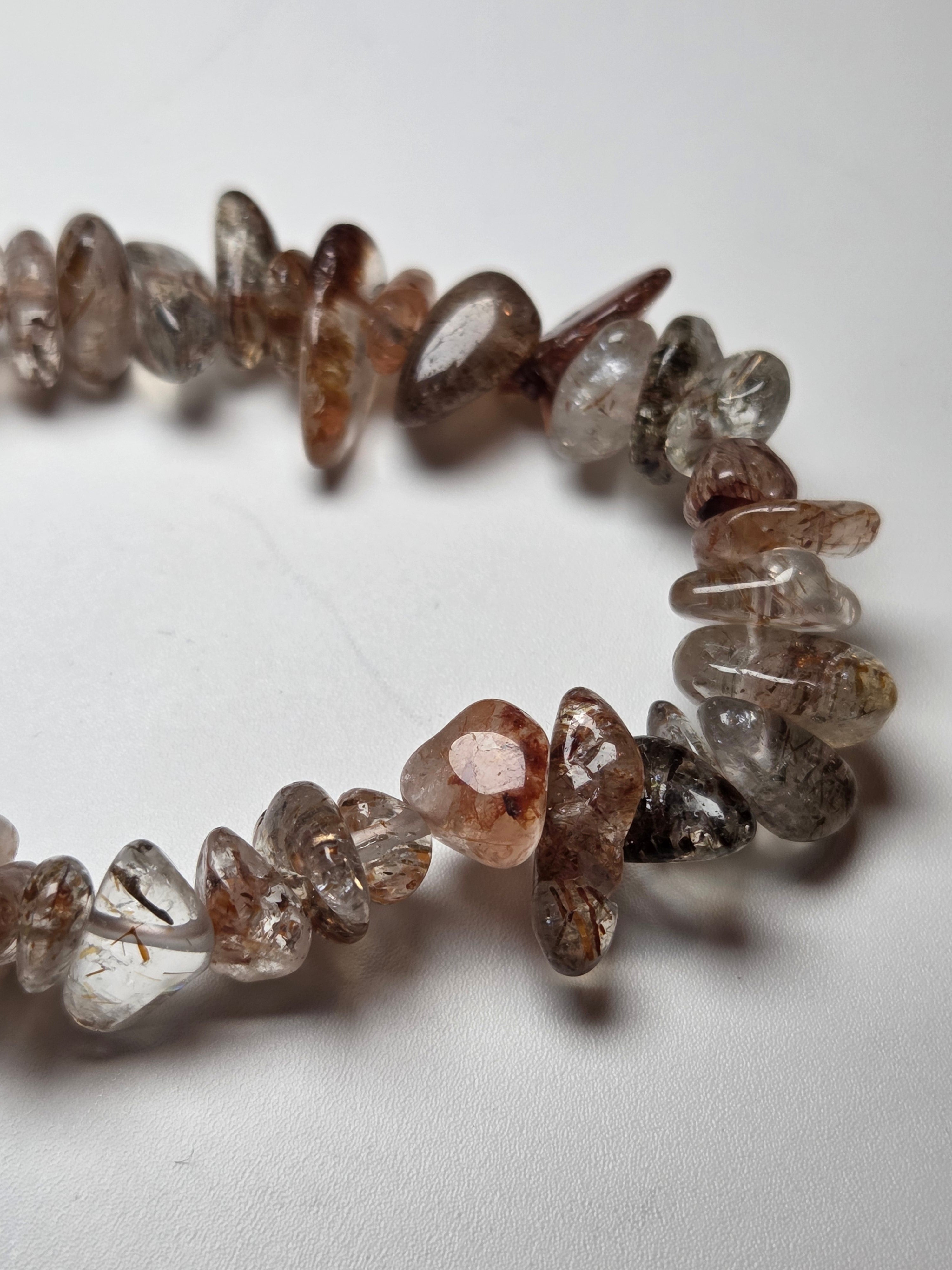 Copper rutile crystal bracelet
