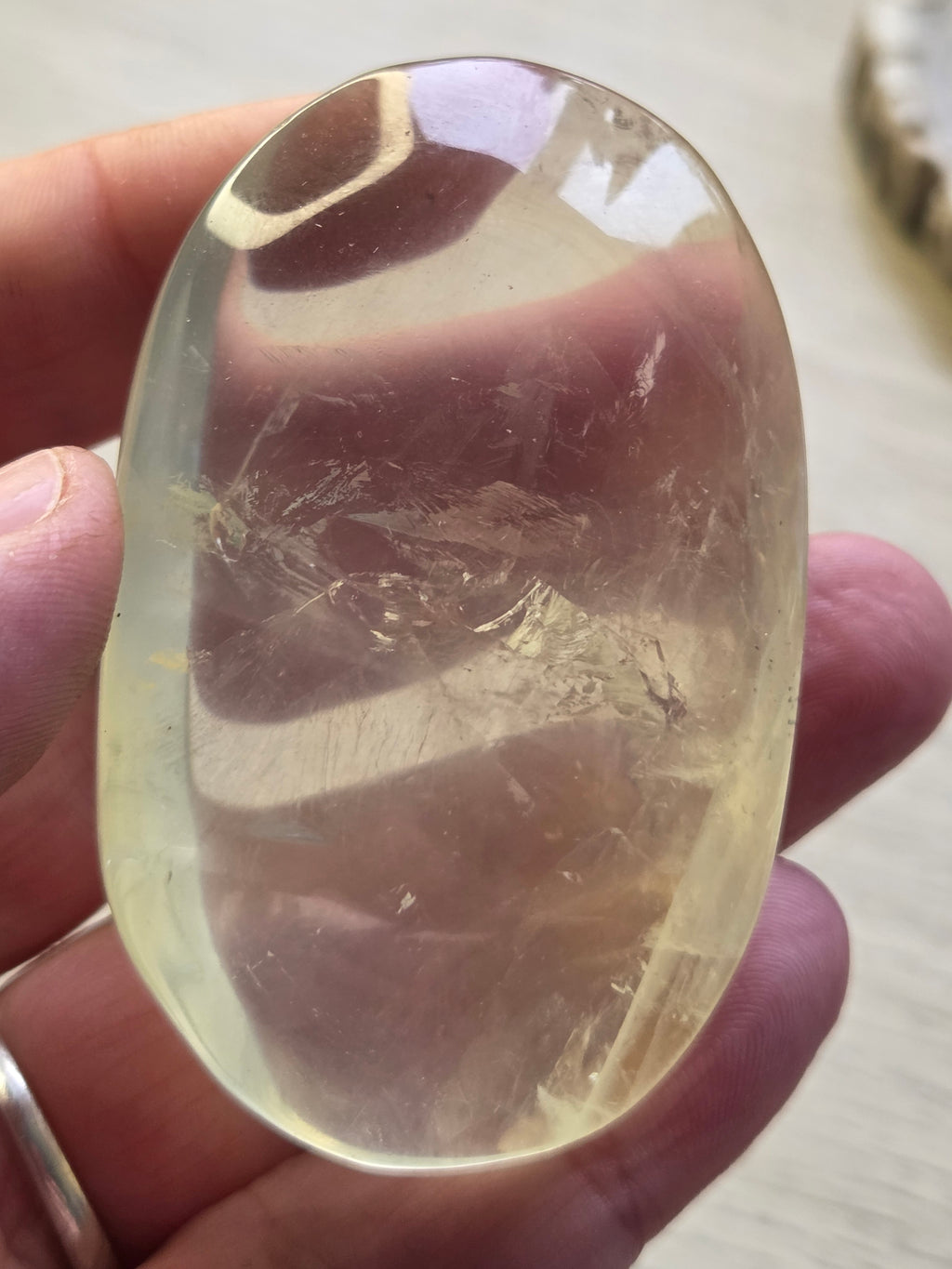Natural Citrine crystal palm stone grade AAAA