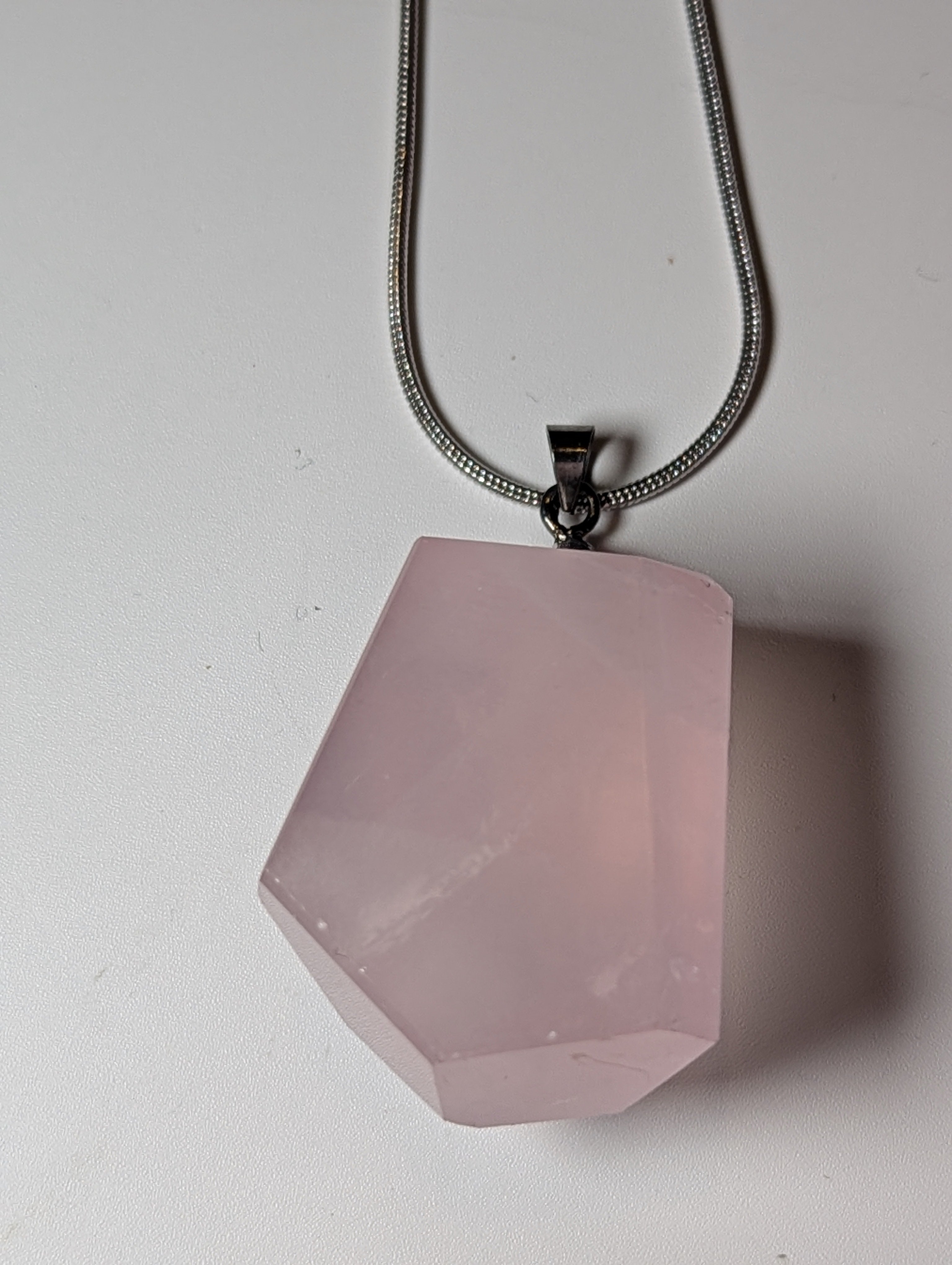 Rose quartz crystal handmade necklace
