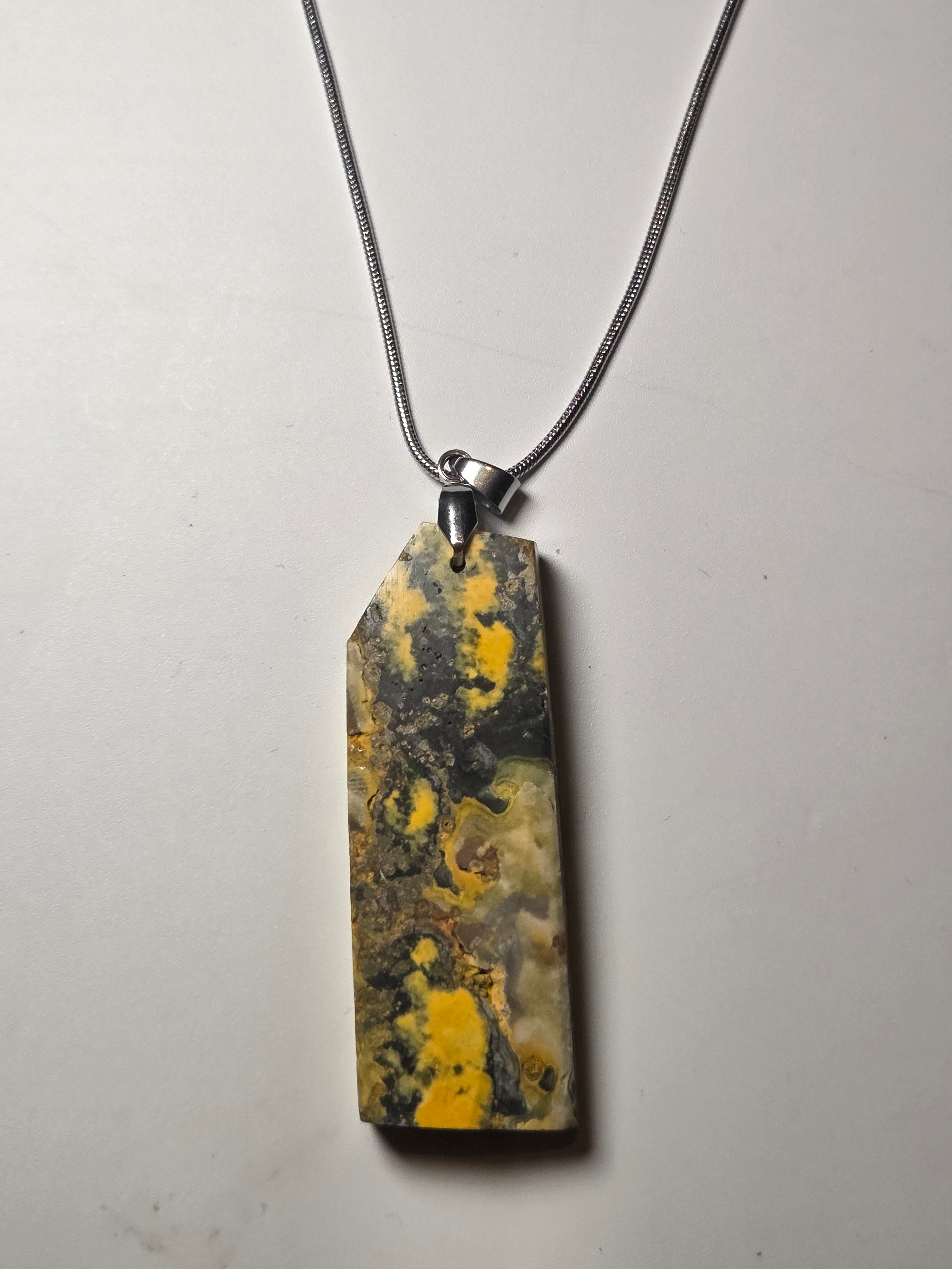 Bumblebee jasper crystal handmade necklace