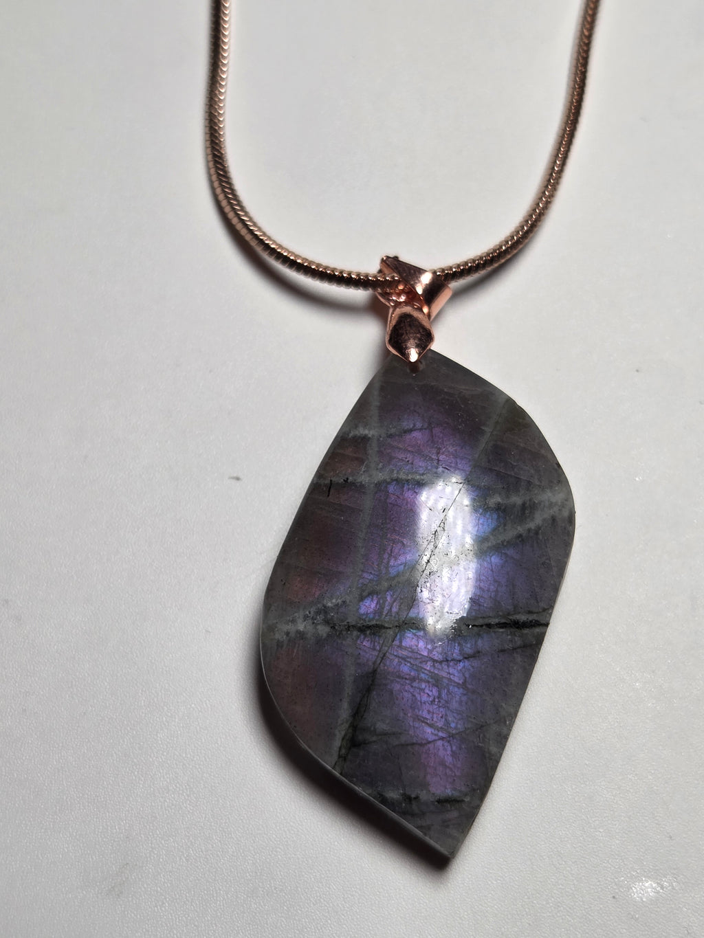 Purple labradorite crystal handmade necklace