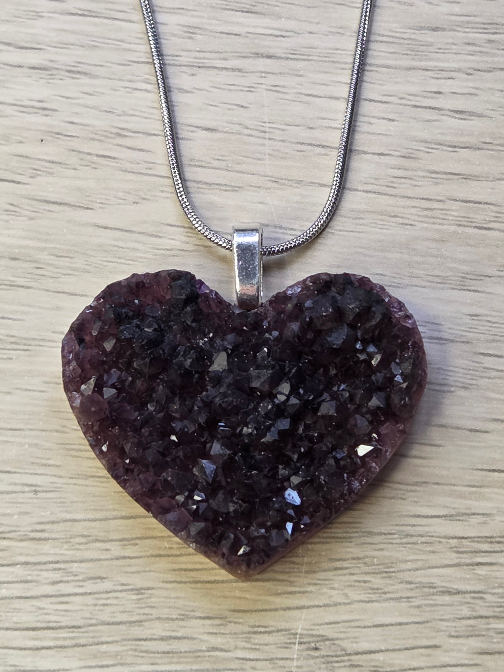 Auralite 23 crystal heart handmade necklace