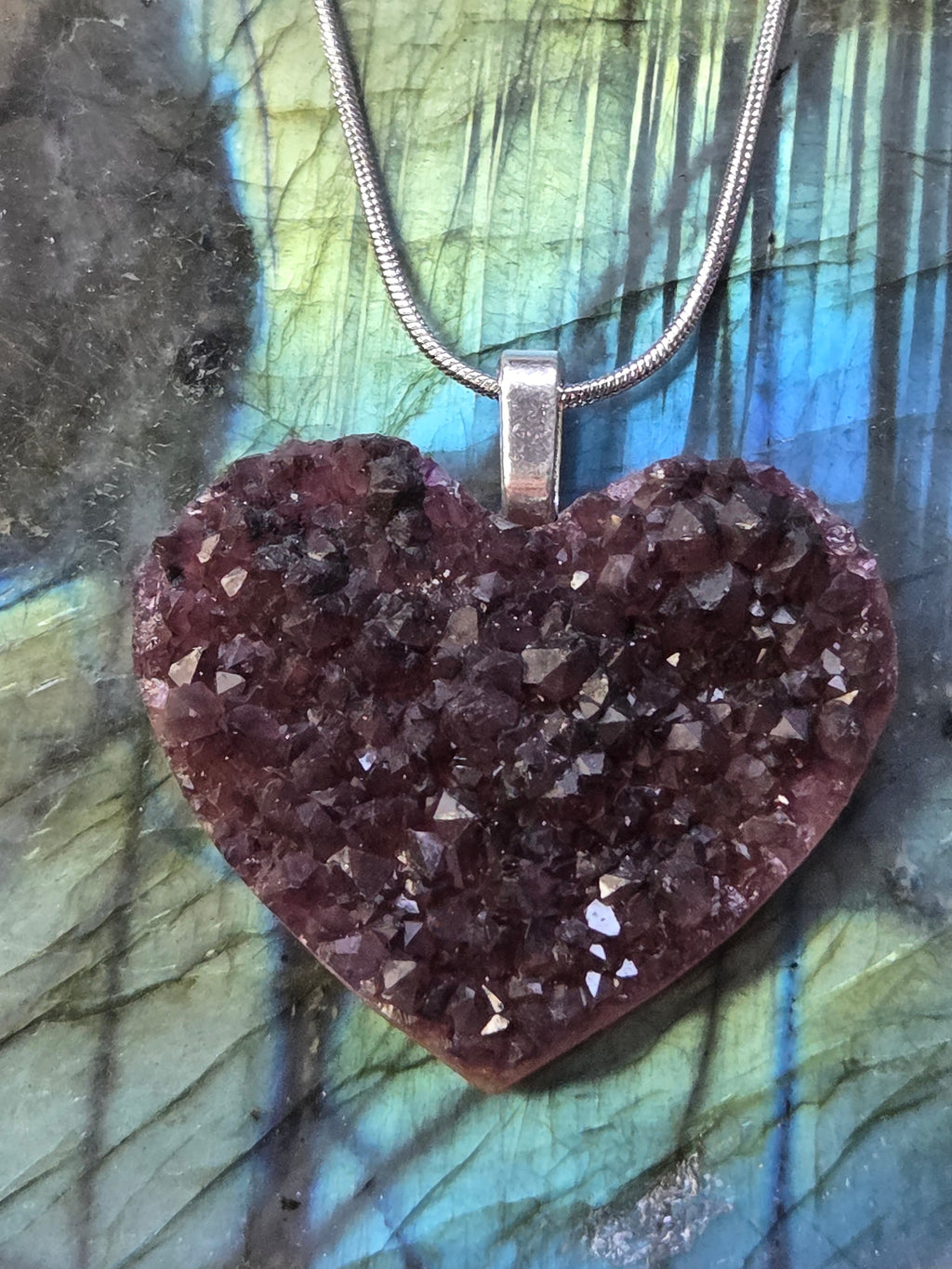 Auralite 23 crystal heart handmade necklace