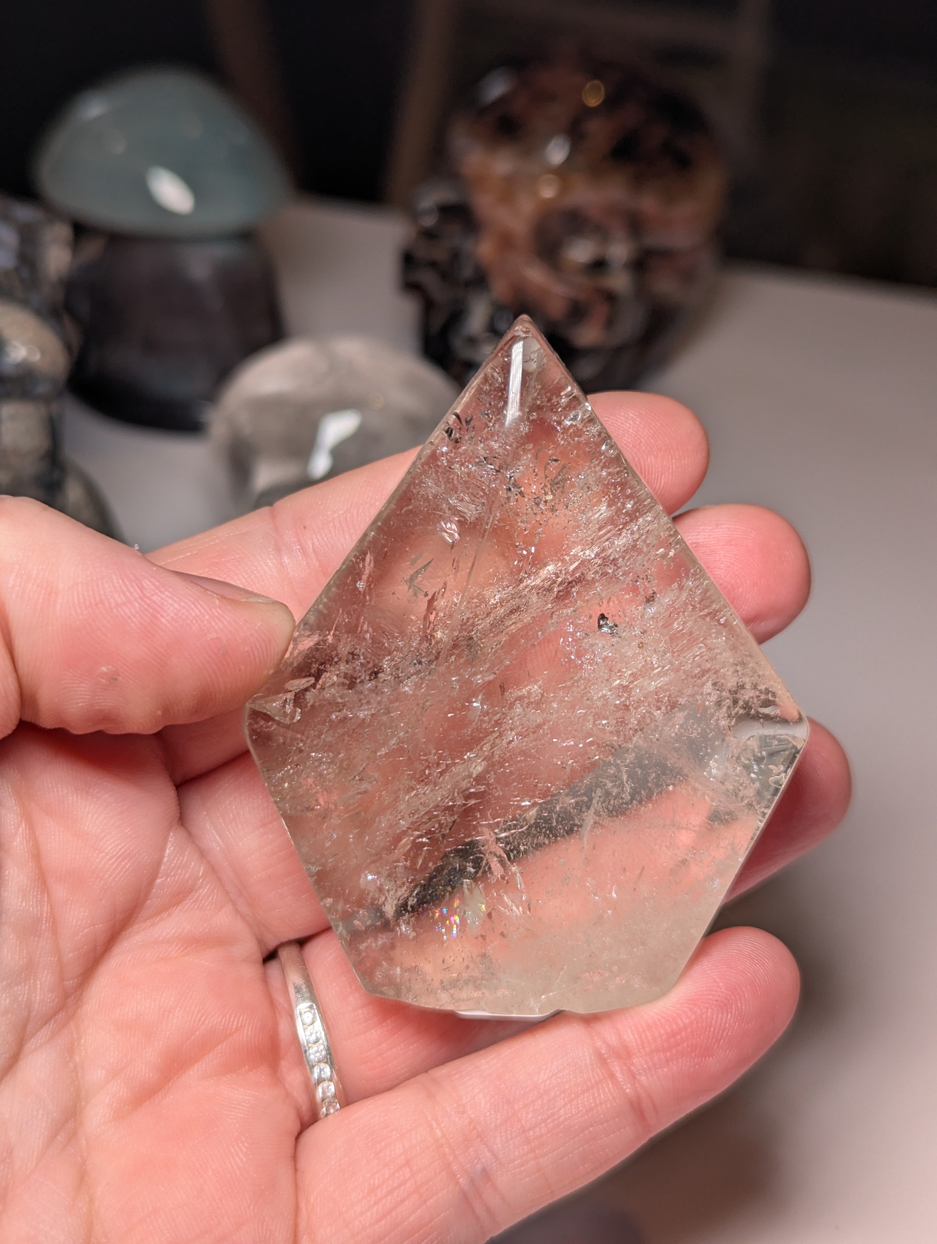 Clear quartz diamond Tear drop