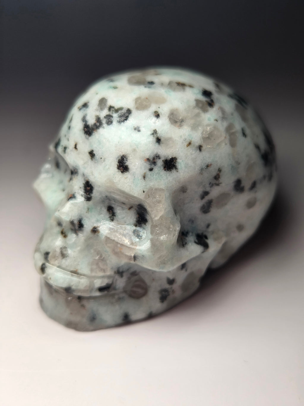 Kiwi Jasper crystal skull carving