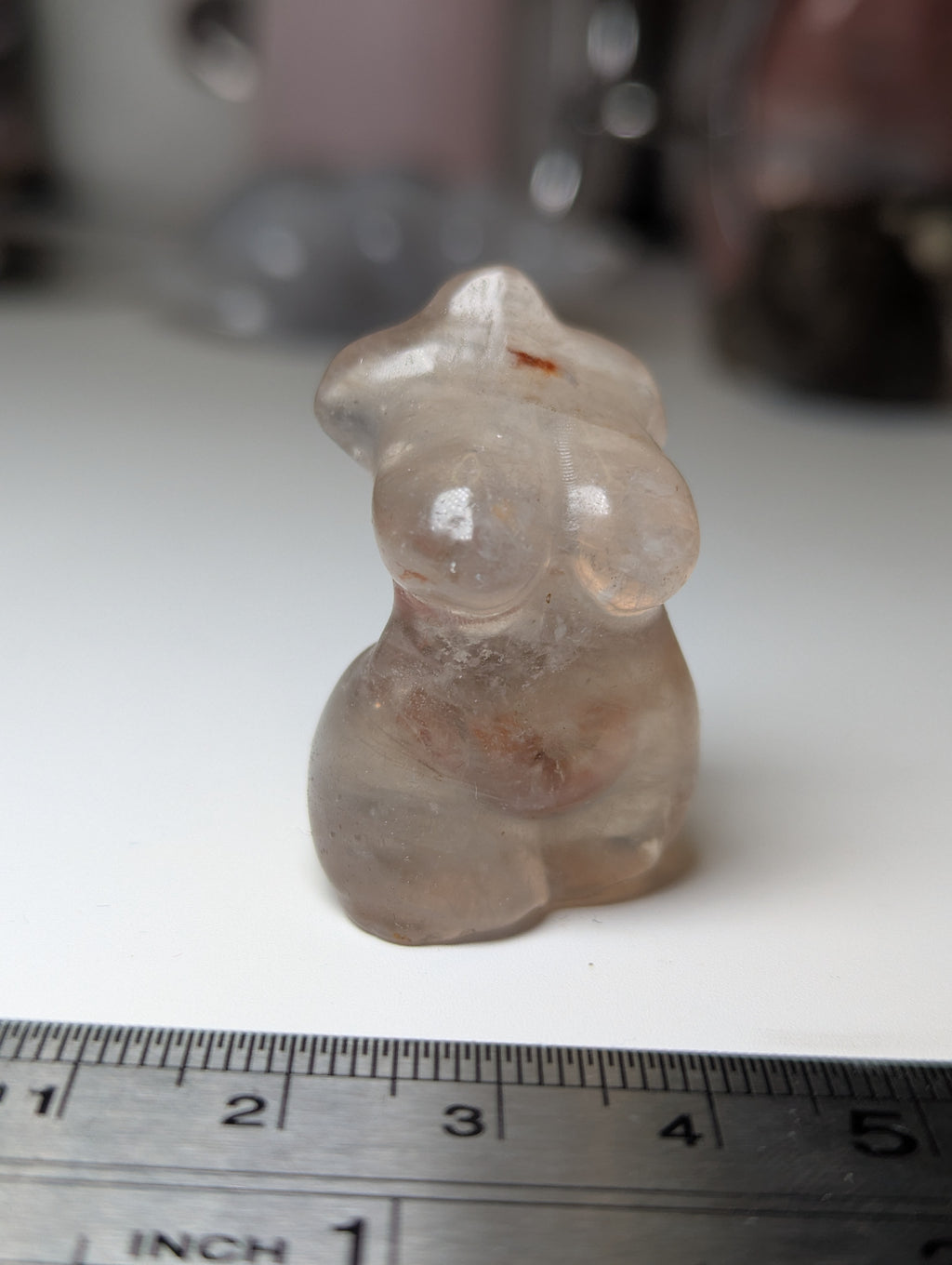 Fire quartz crystal female body carving