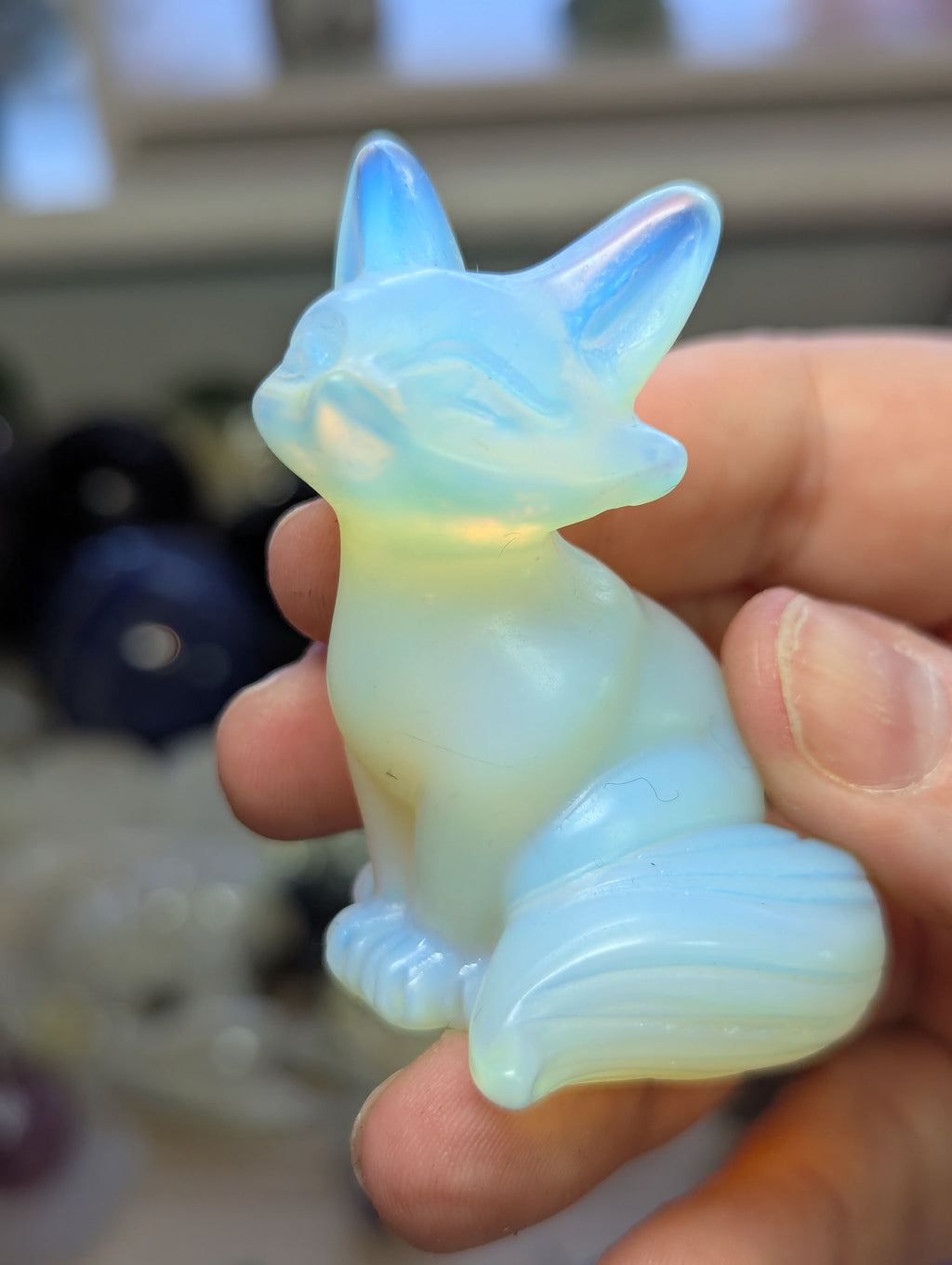 Crystal fox carvings