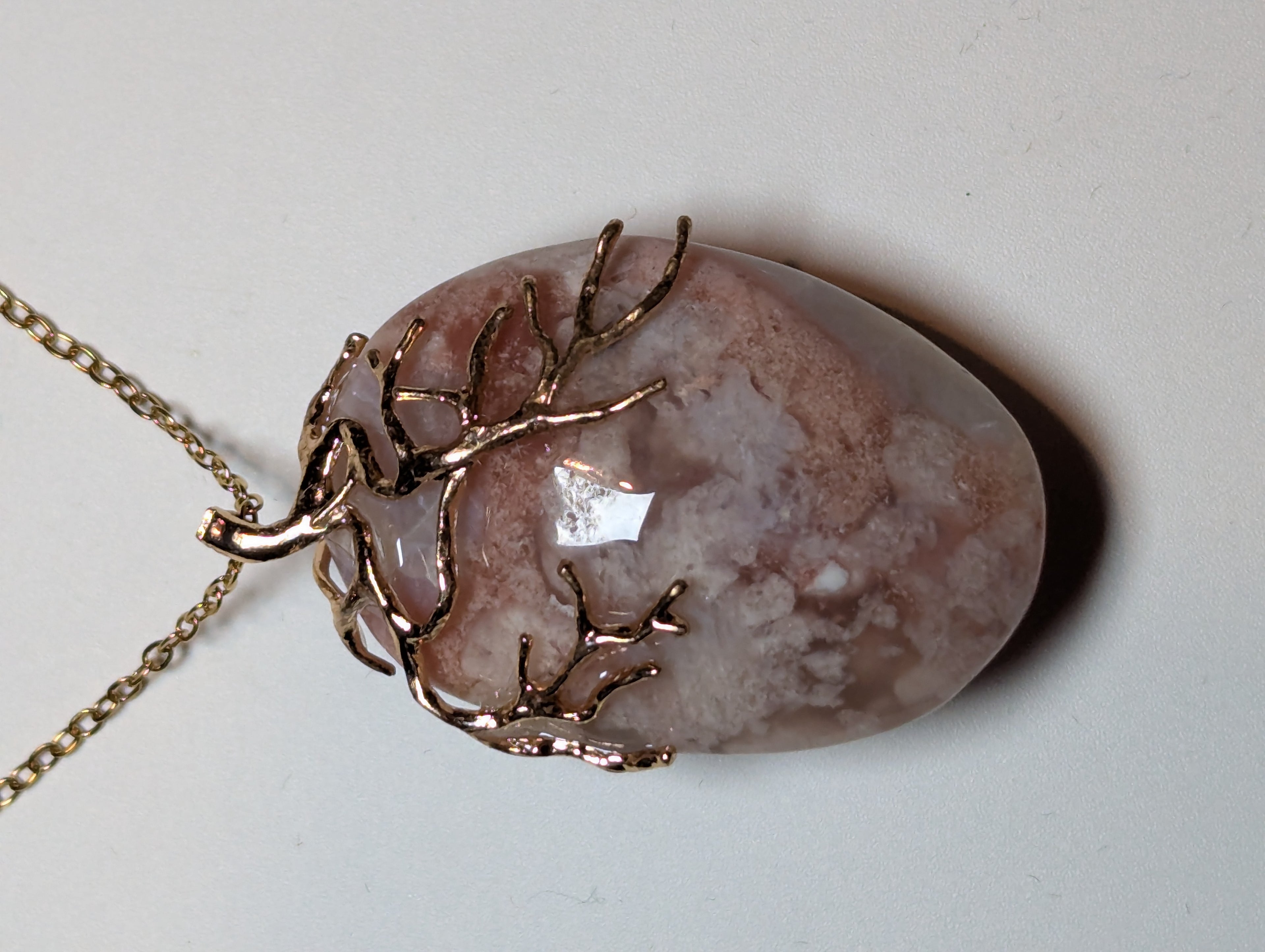 Pink Amethyst crystal handmade necklace