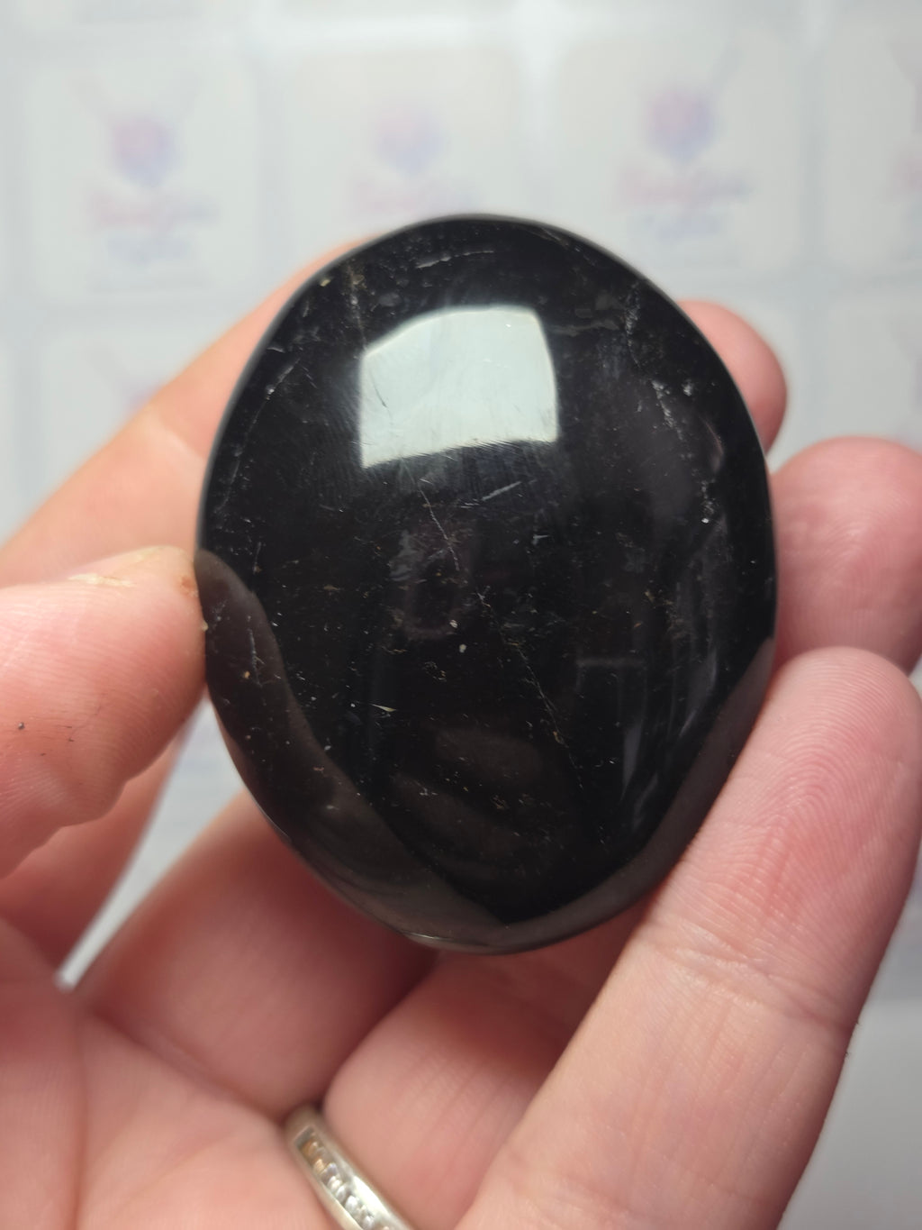 Tourmaline crystal palm stone