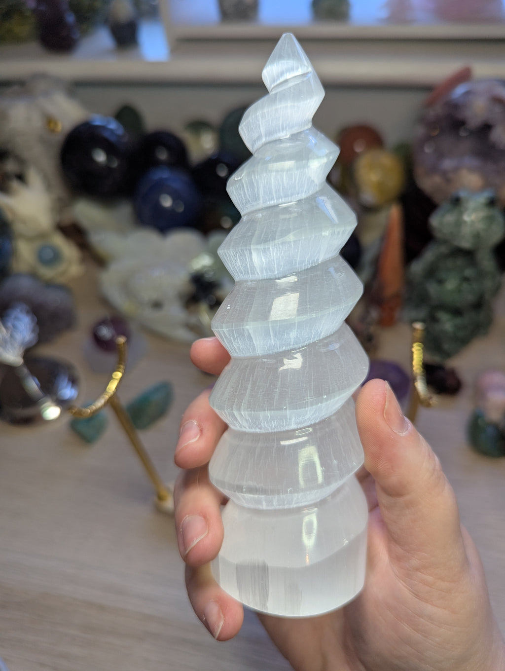 Selenite crystal flame