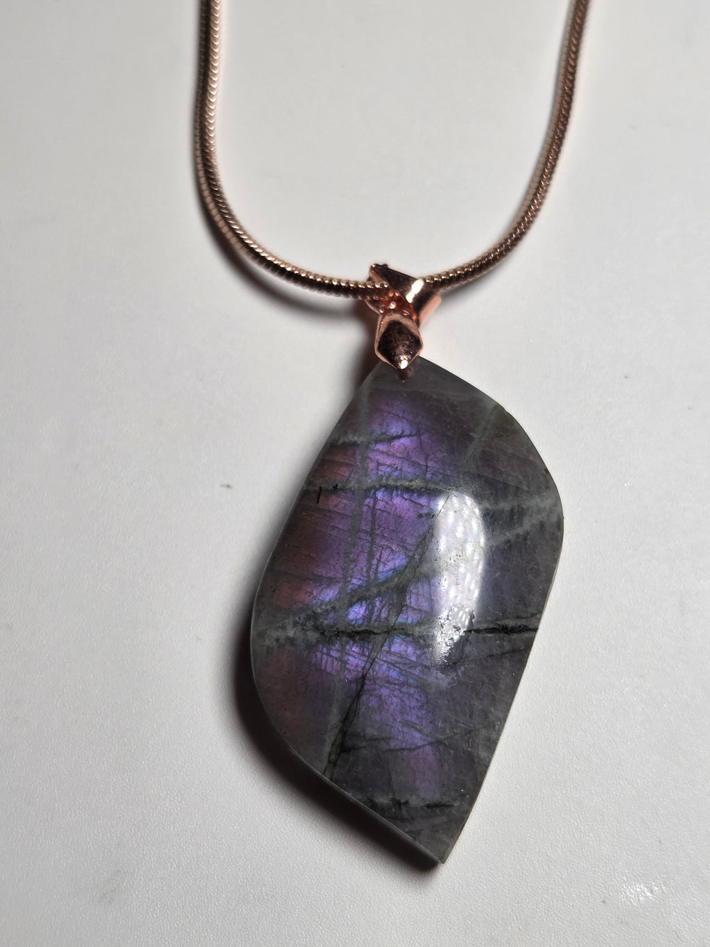 Purple labradorite crystal handmade necklace