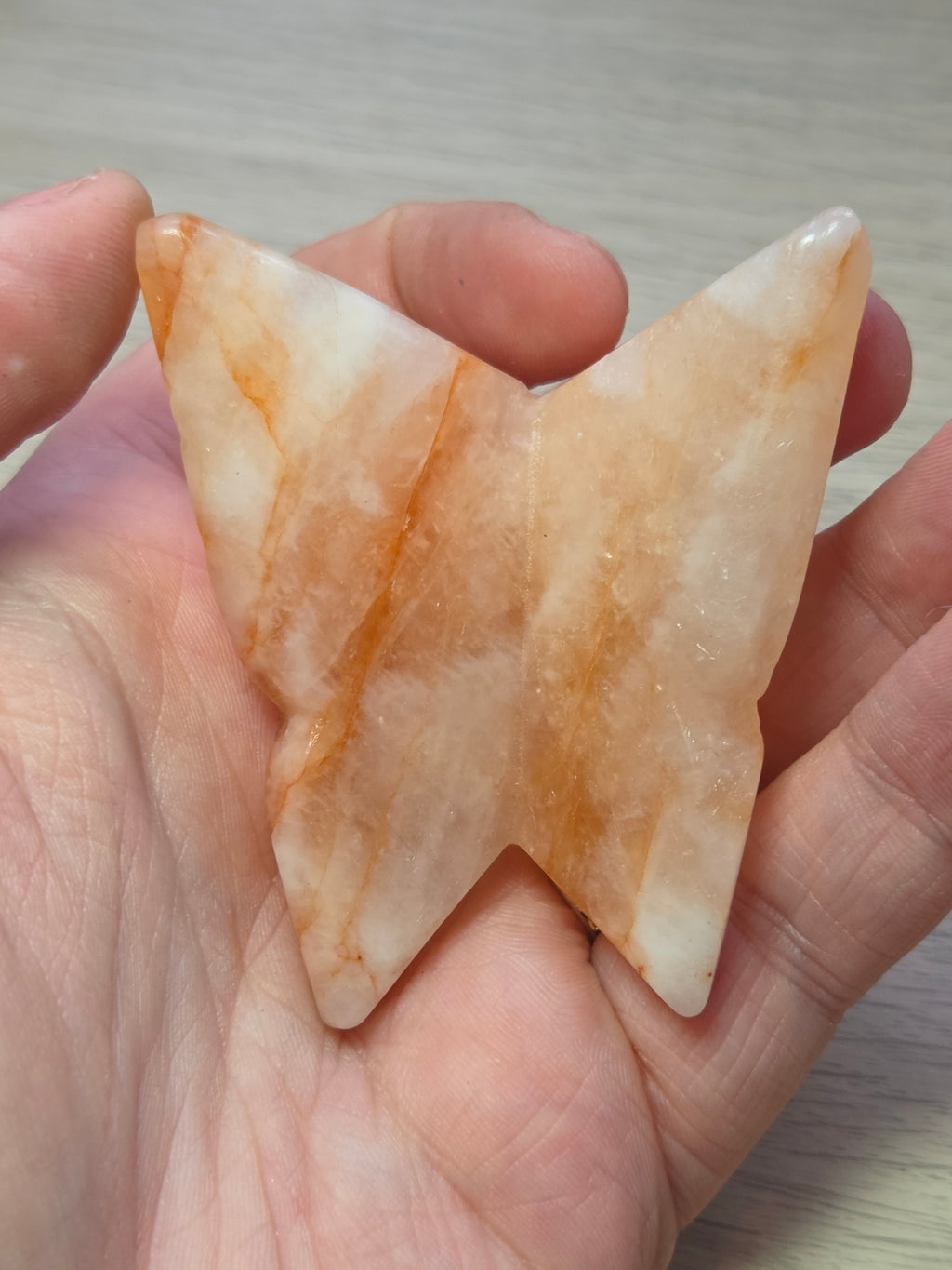 Orange Fire Quartz crystal butterfly