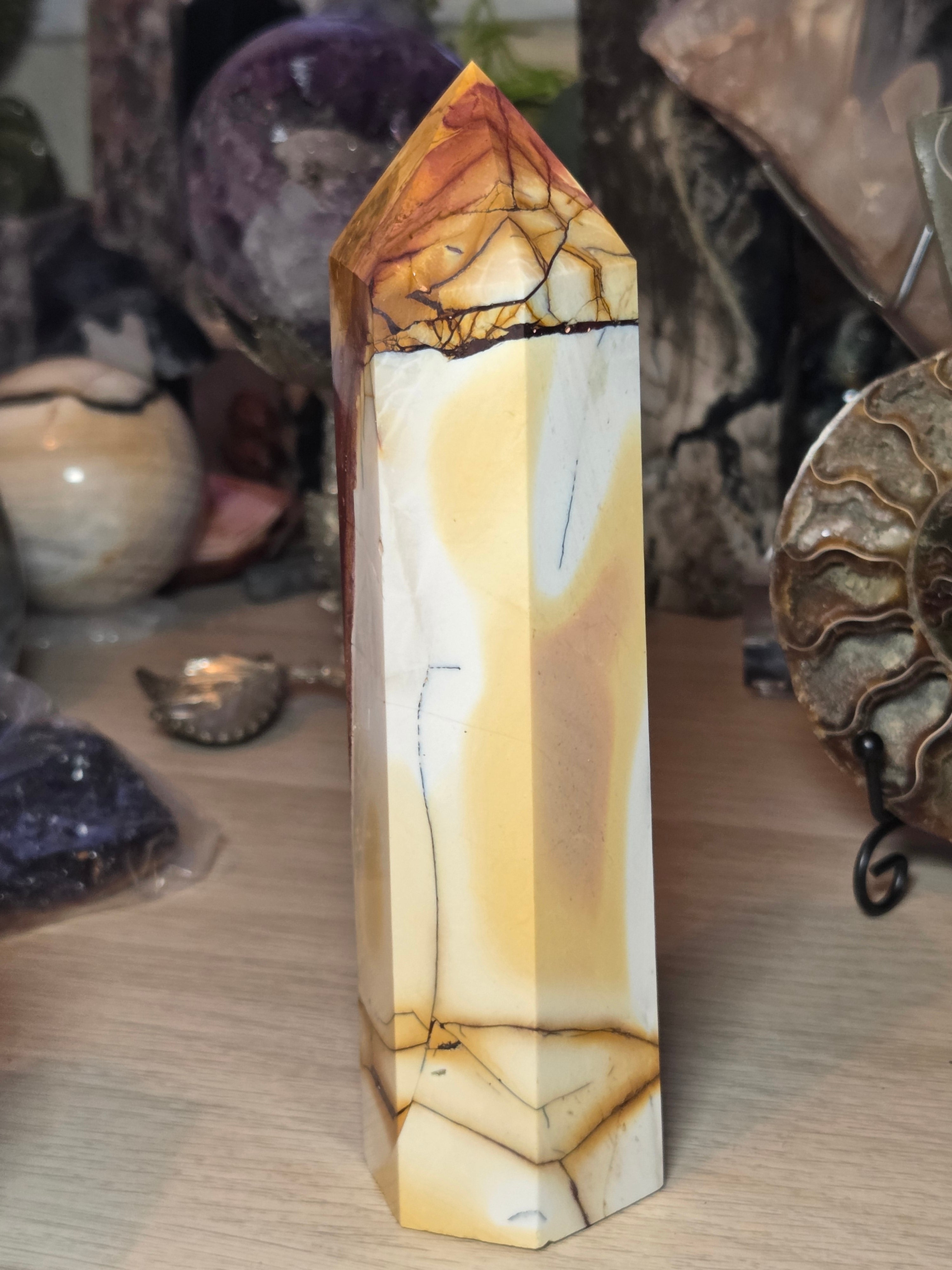 Large mookite crystal tower