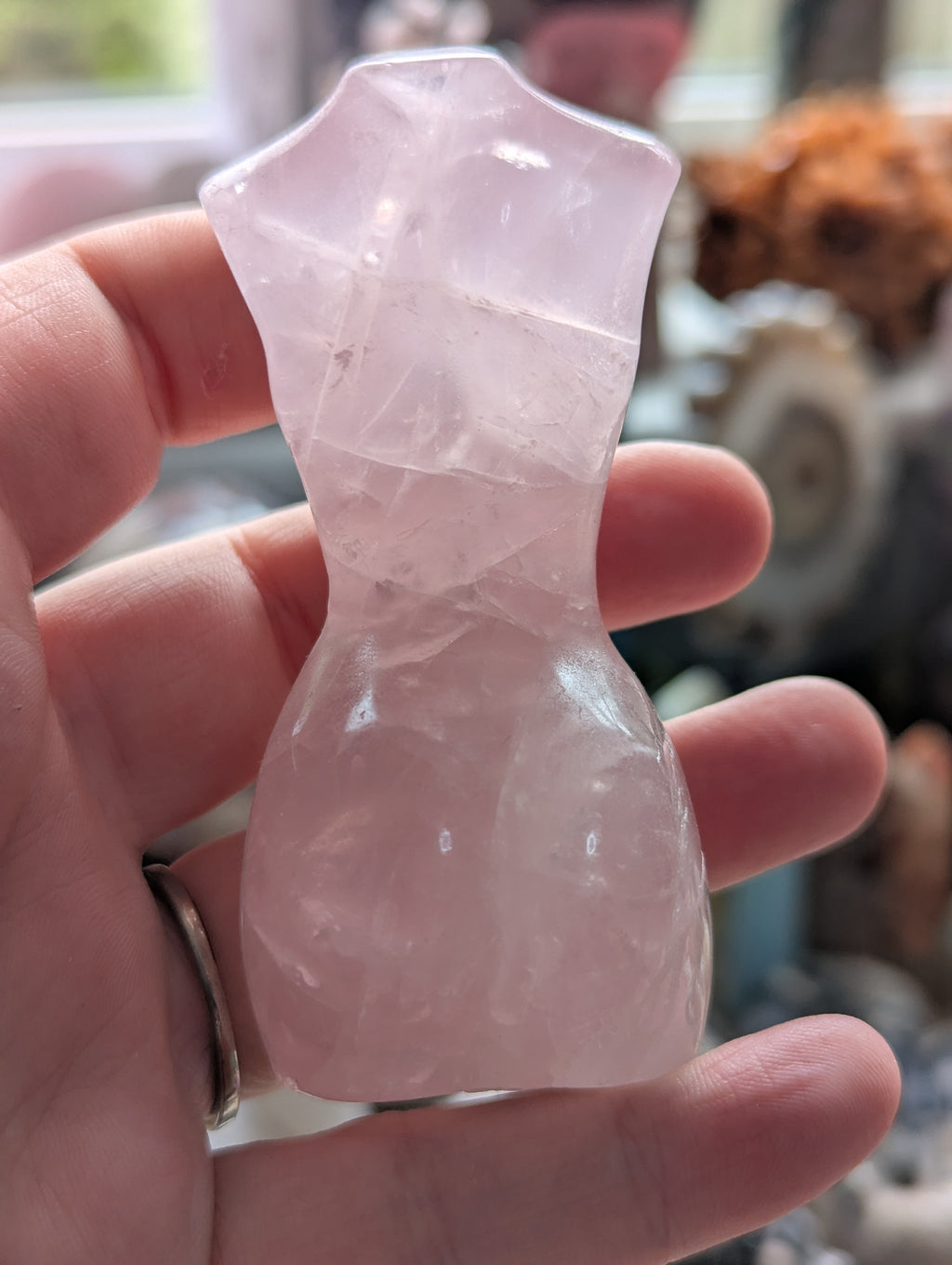 Rose quartz crystal female lady body
