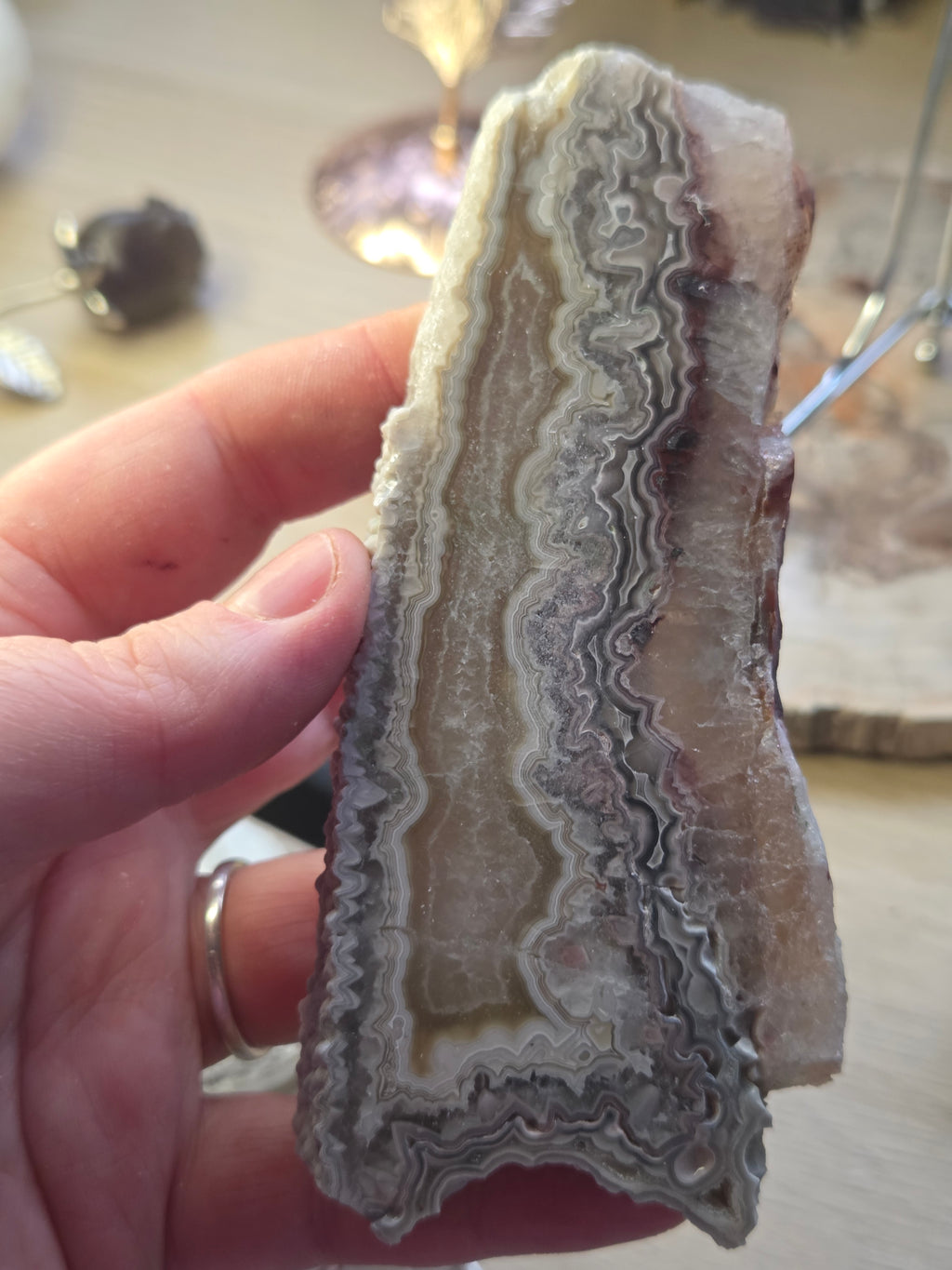 Crazy lace agate crystal slice
