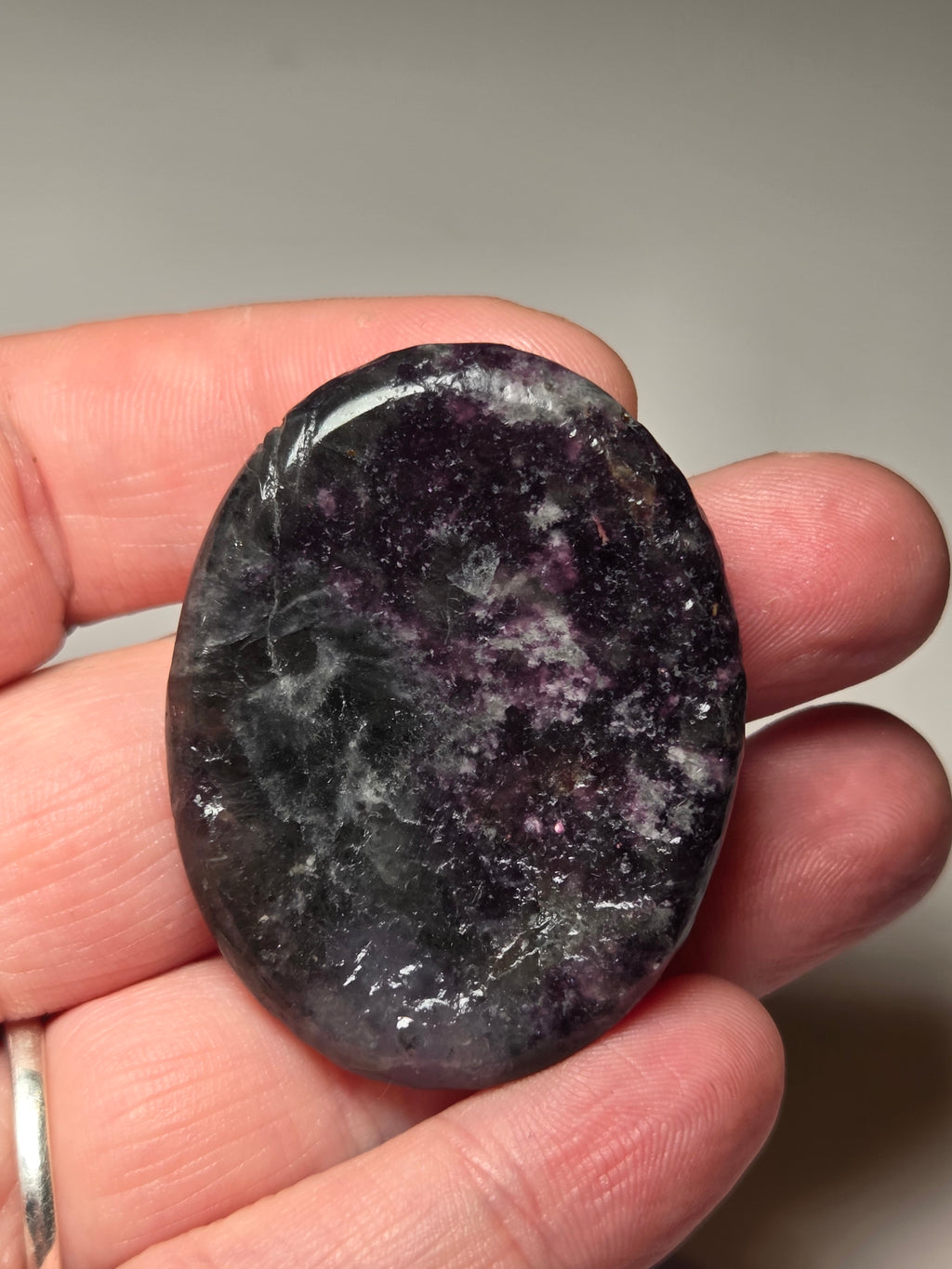 Flourite crystal worry stone