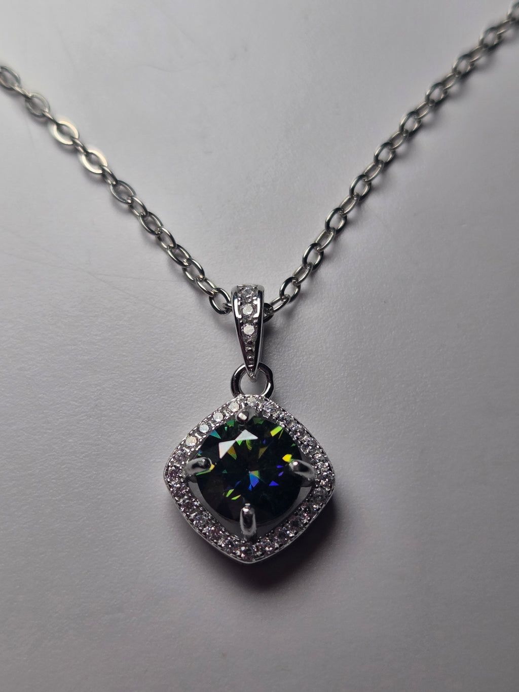 One Carrot Moissonite Diamond necklace with certificate