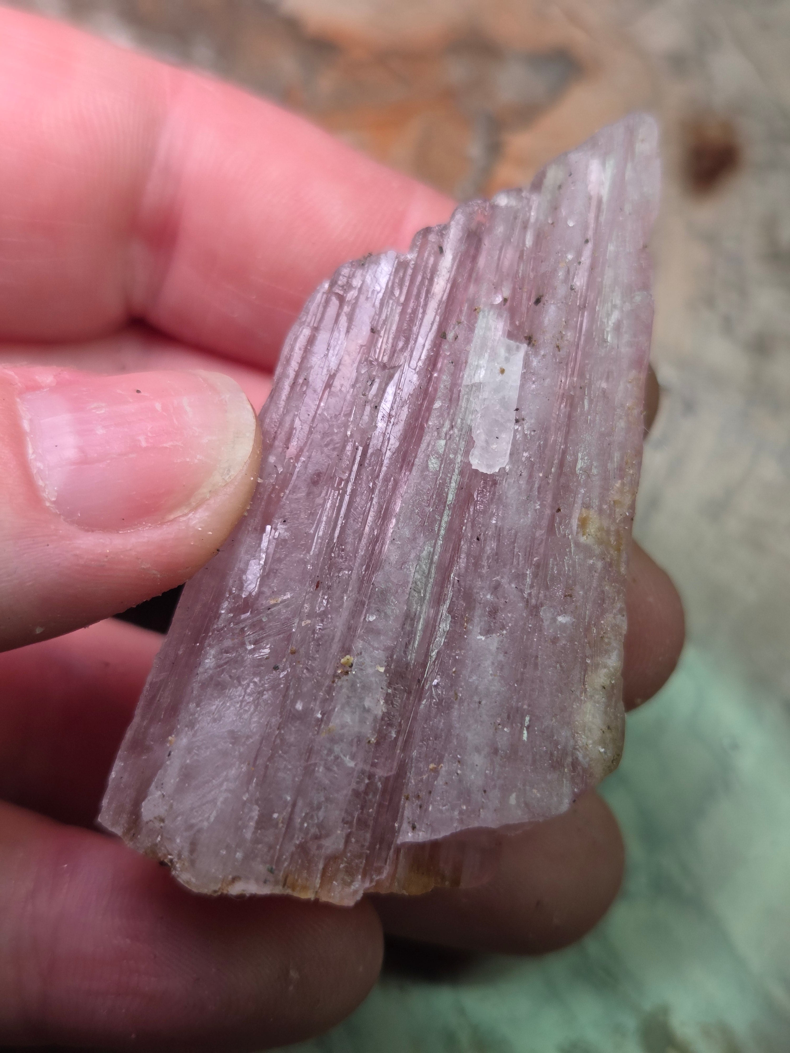 Raw pink Tourmaline specimen