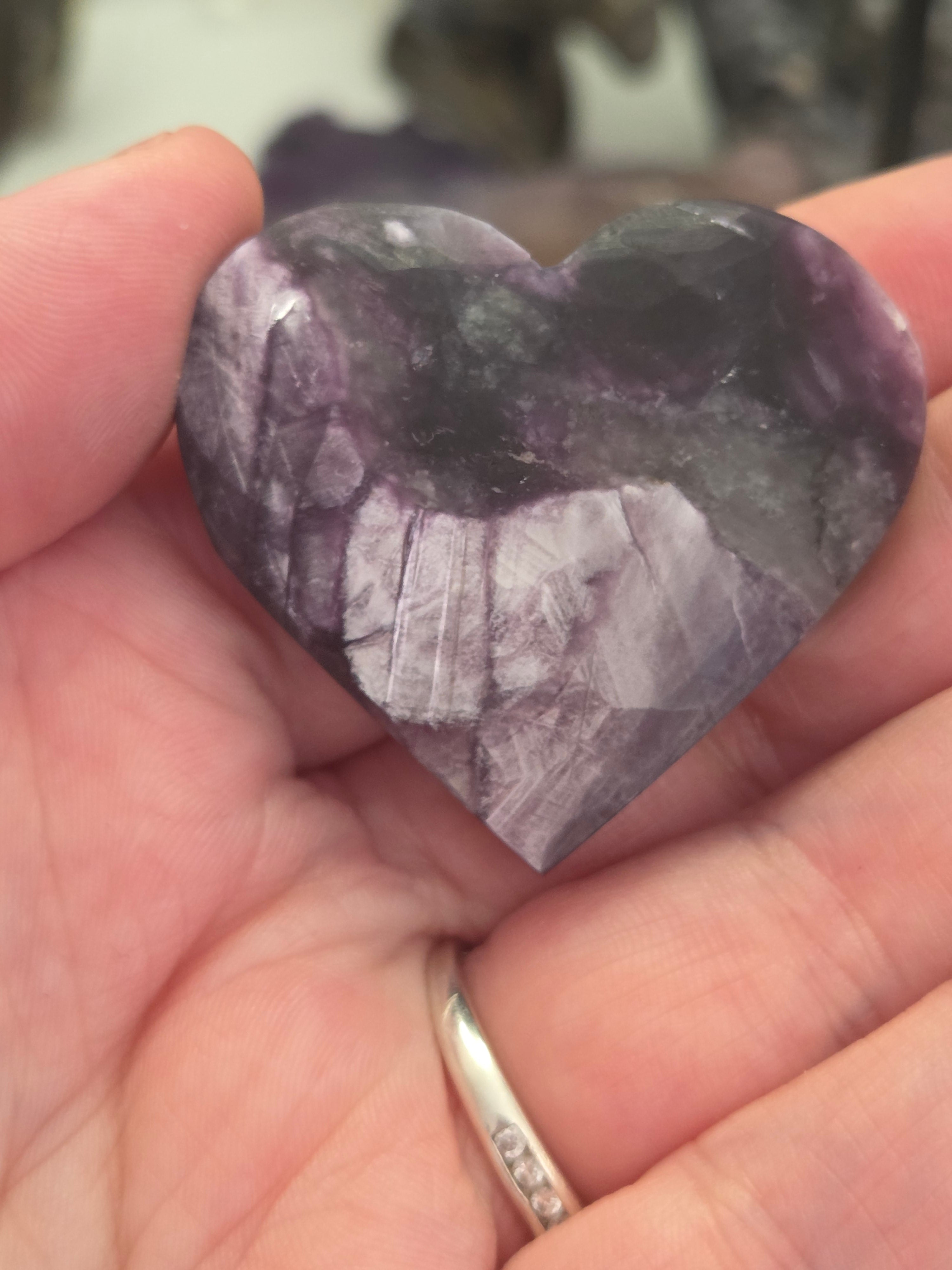 Purple mica crystal heart