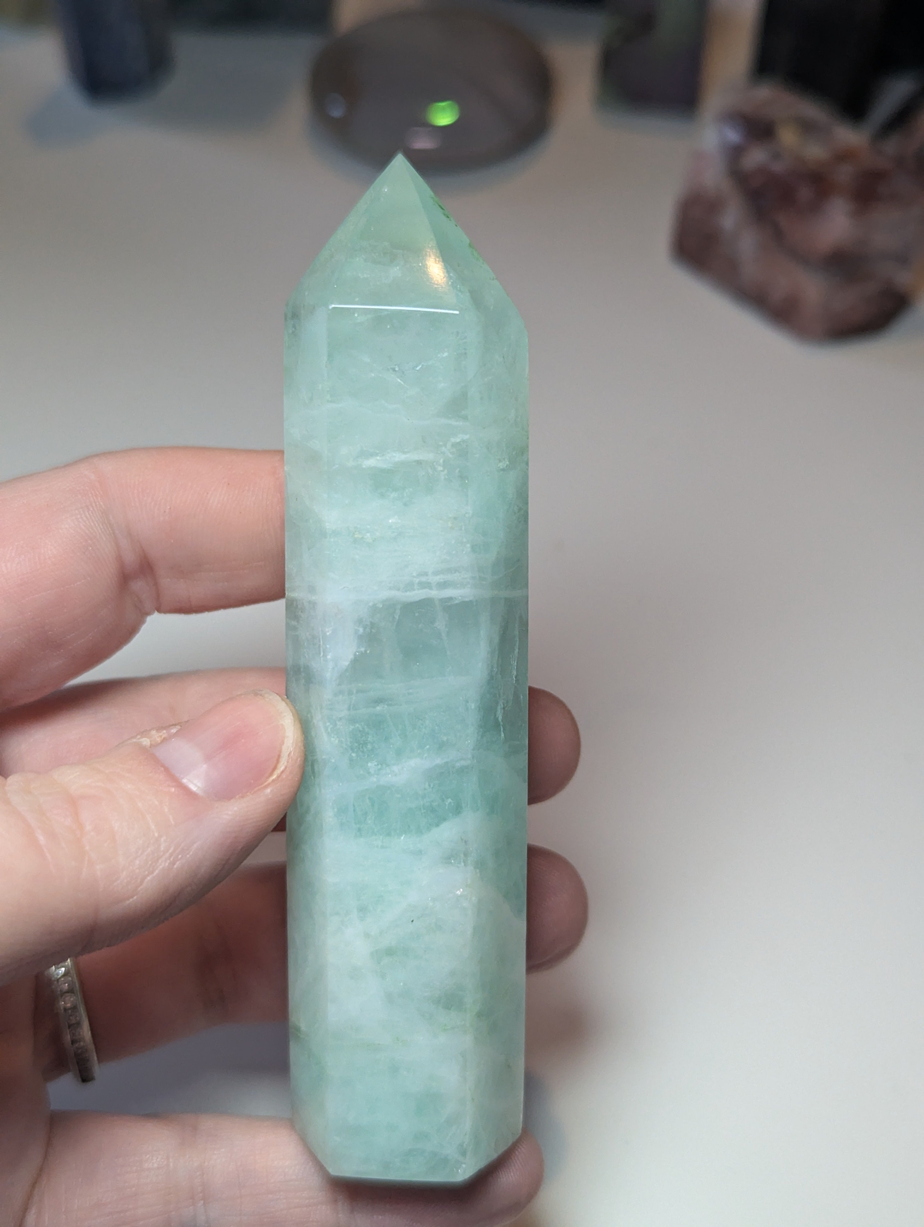 Green flouite crystal tower
