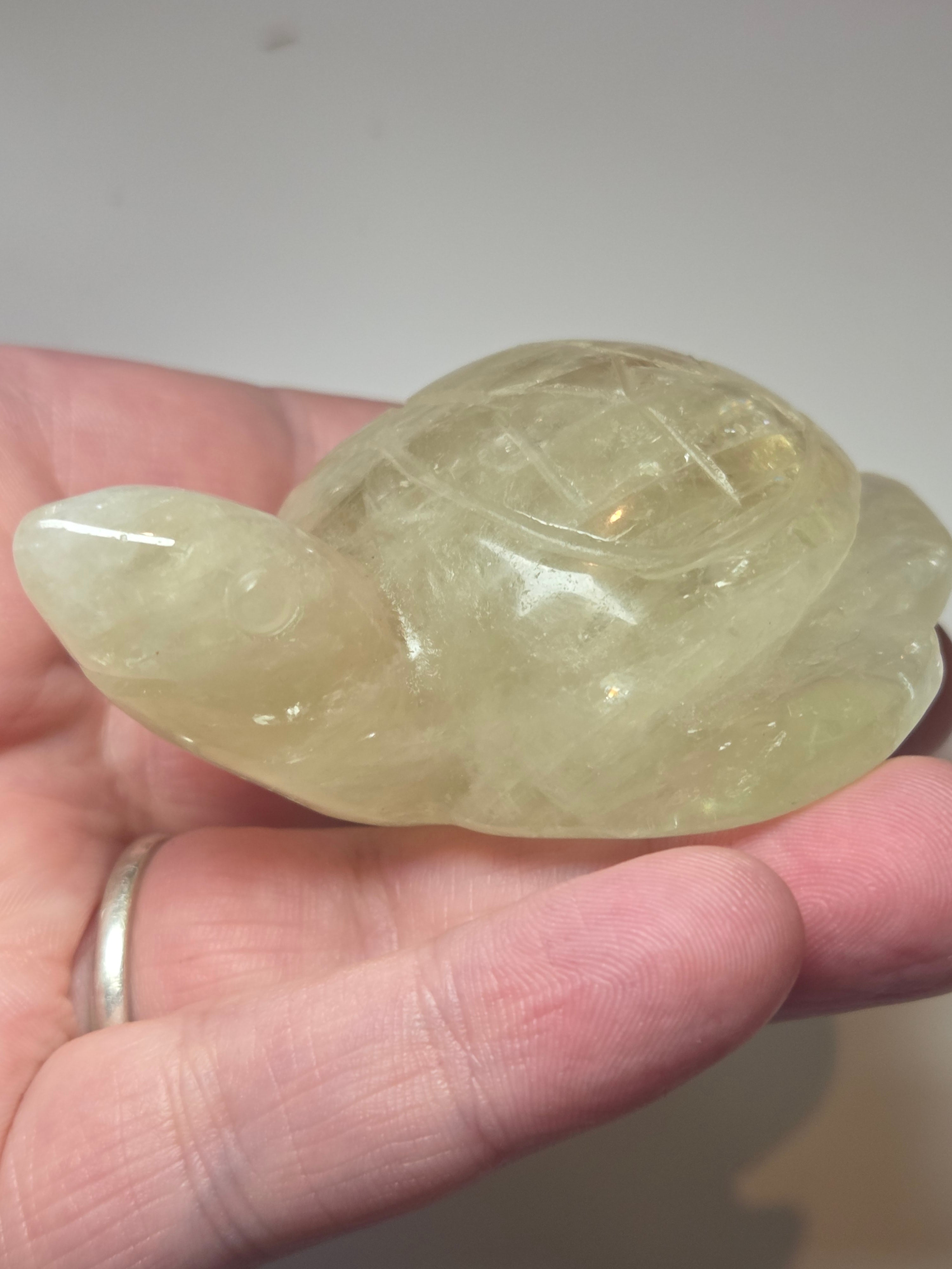 Citrein crystal turtle carving