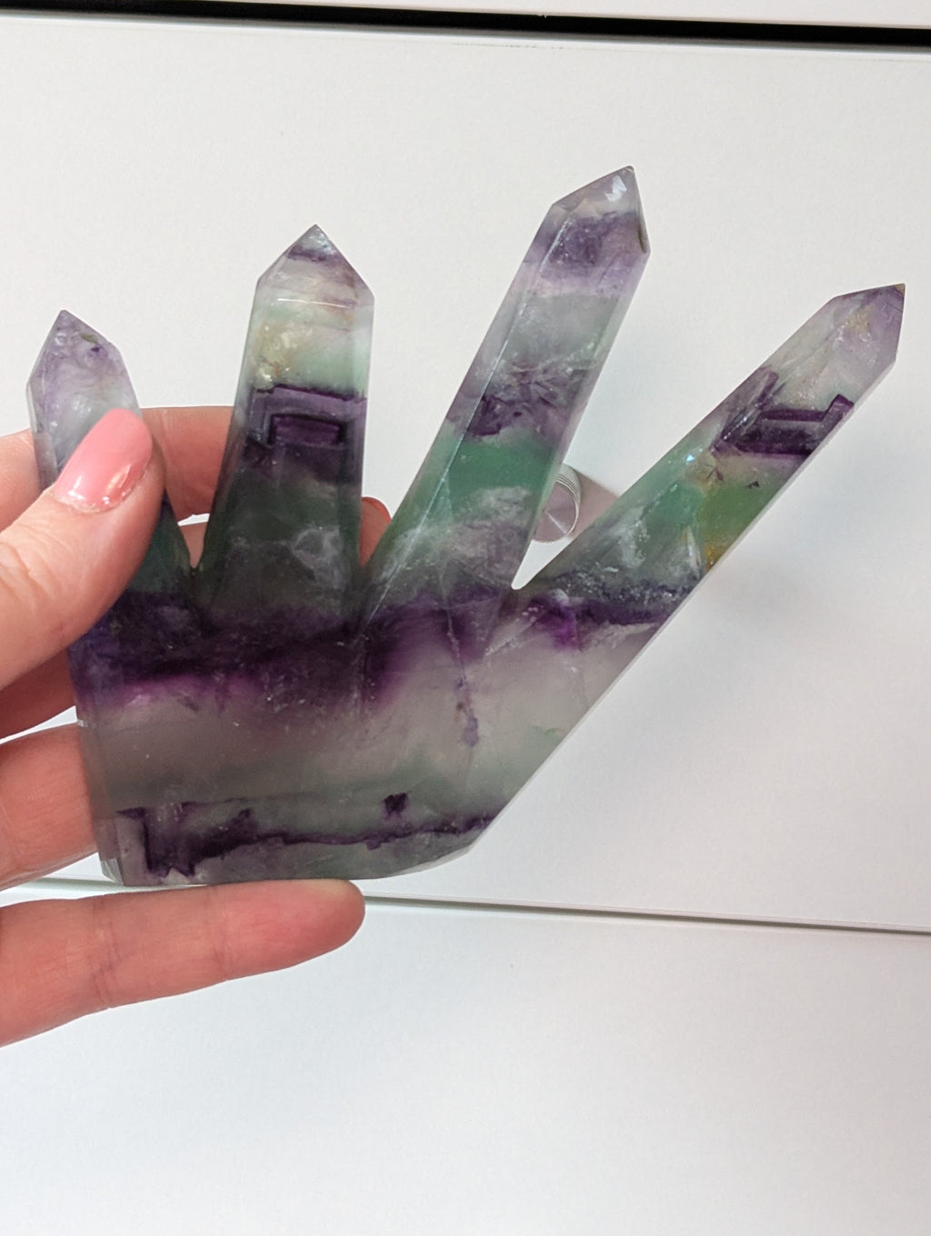 Beautiful four points Flourite crystal tower